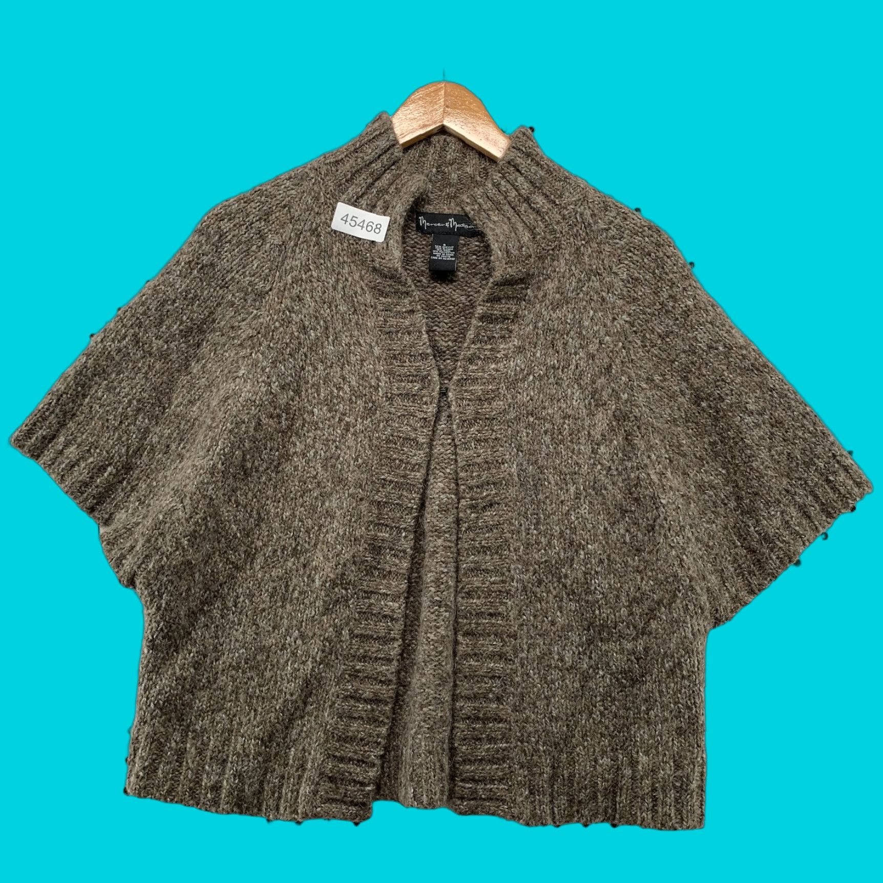 Madison VINTAGE Mercer & Madison Cardigan Cape Wool Sweater Womens Small Brown Alpaca Size S / US 4 / IT 40 - 1 Thumbnail