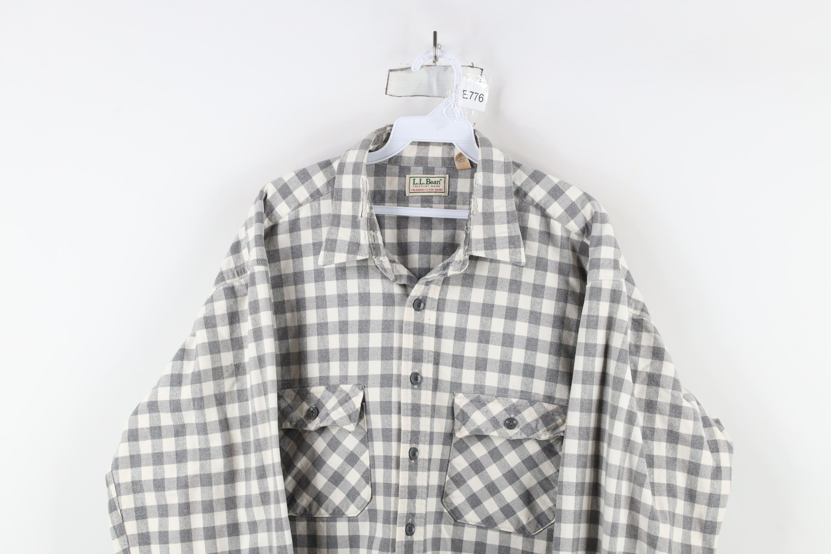 L.L. Bean × Vintage Vintage 90s LL Bean Chamois Cloth Button Shirt Plaid USA Size US L / EU 52-54 / 3 - 2 Thumbnail