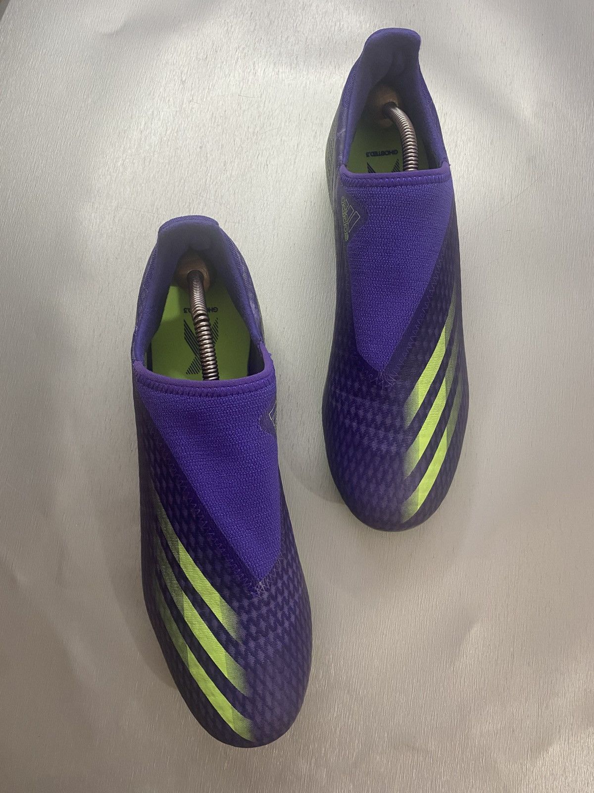 Adidas adidas X Ghosted 3 Laceless FG Purple Green Size US 12 / EU 45 - 2 Thumbnail