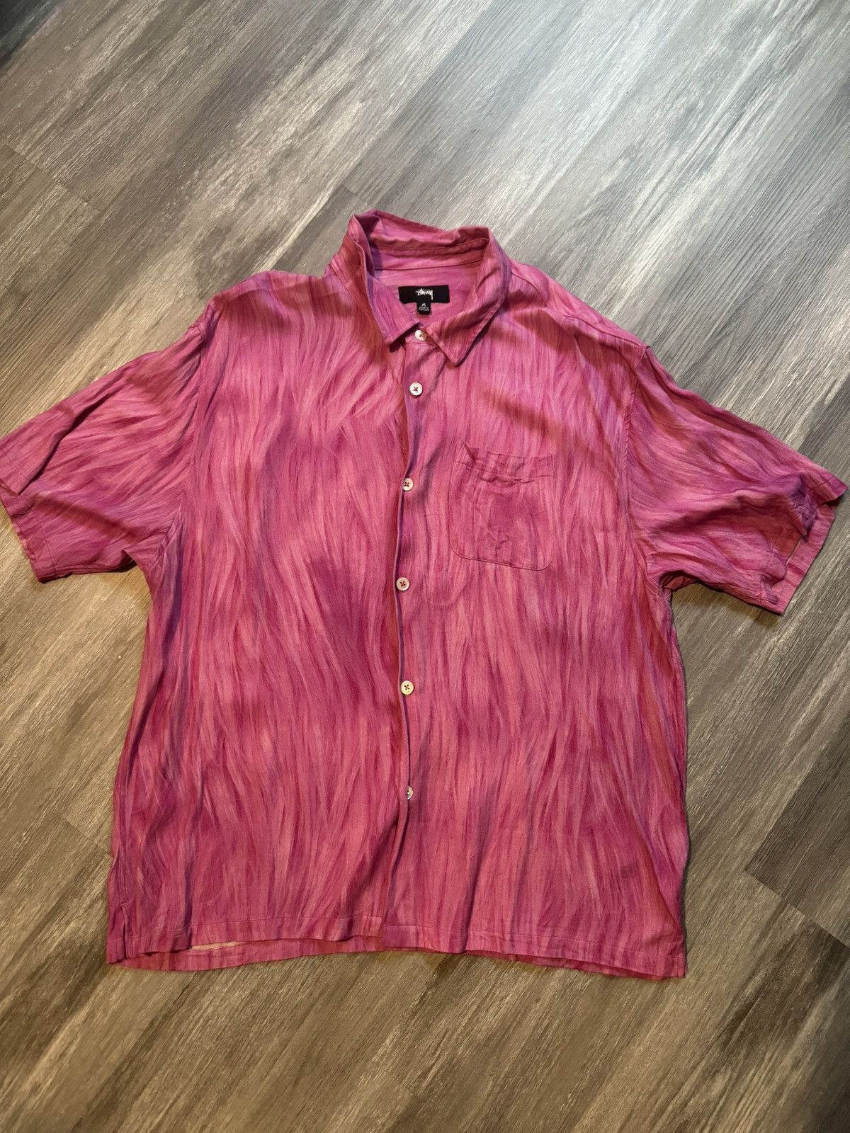 image of Stussy Button Up in Pink, Men's (Size Medium)