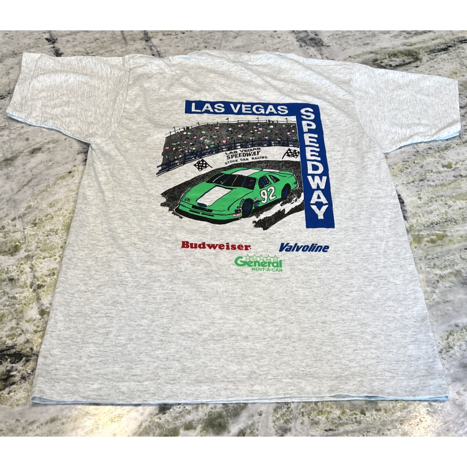 Vintage VINTAGE Budweiser Shirt Las Vegas International Speedway 100 Stock Car Neon Adult Large Size US L / EU 52-54 / 3 - 4 Thumbnail