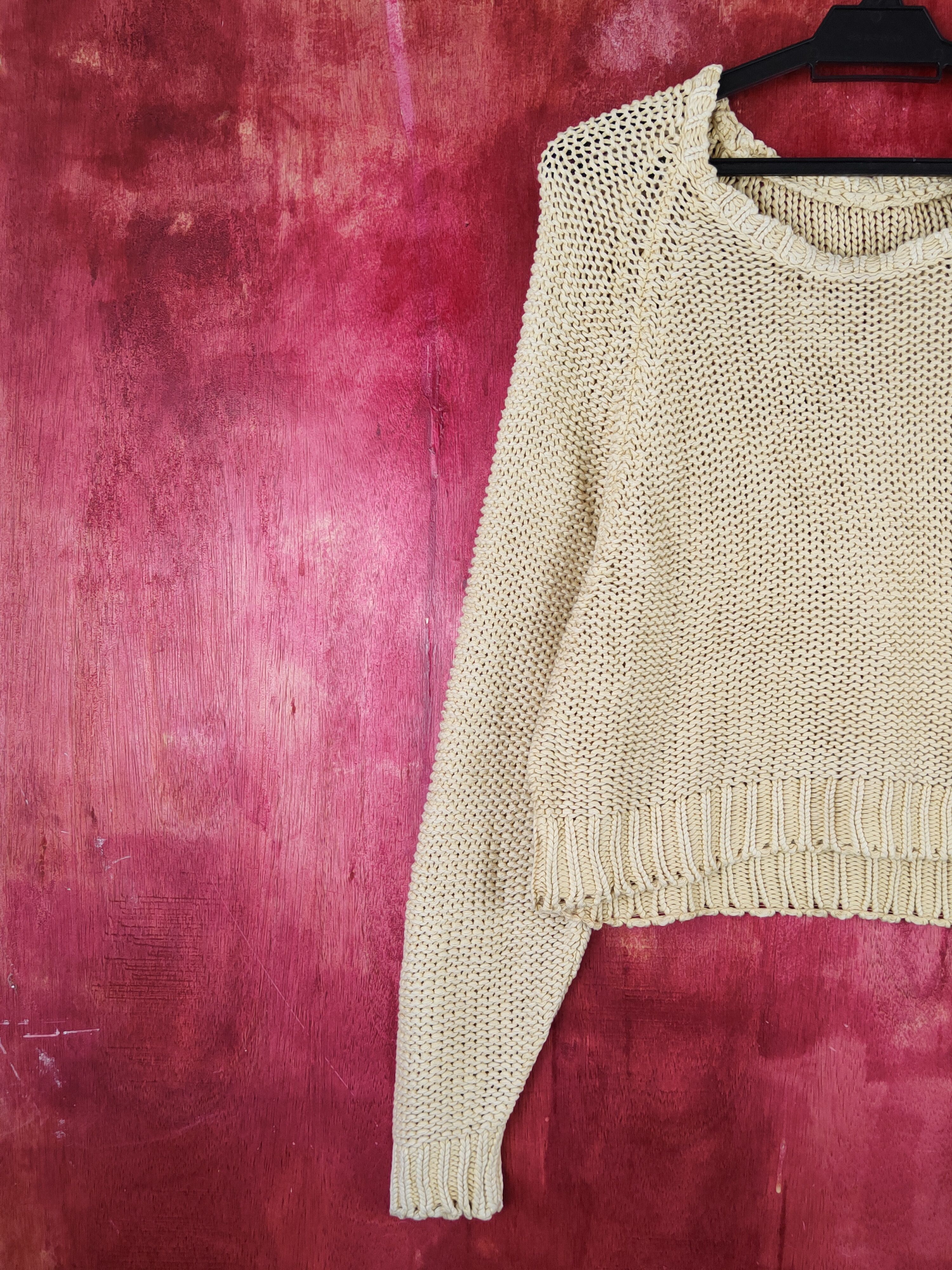 Homespun Knitwear Duras Yellow Knitwear crochet mesh net Crop Tops #S1686 Size M / US 6-8 / IT 42-44 - 3 Thumbnail