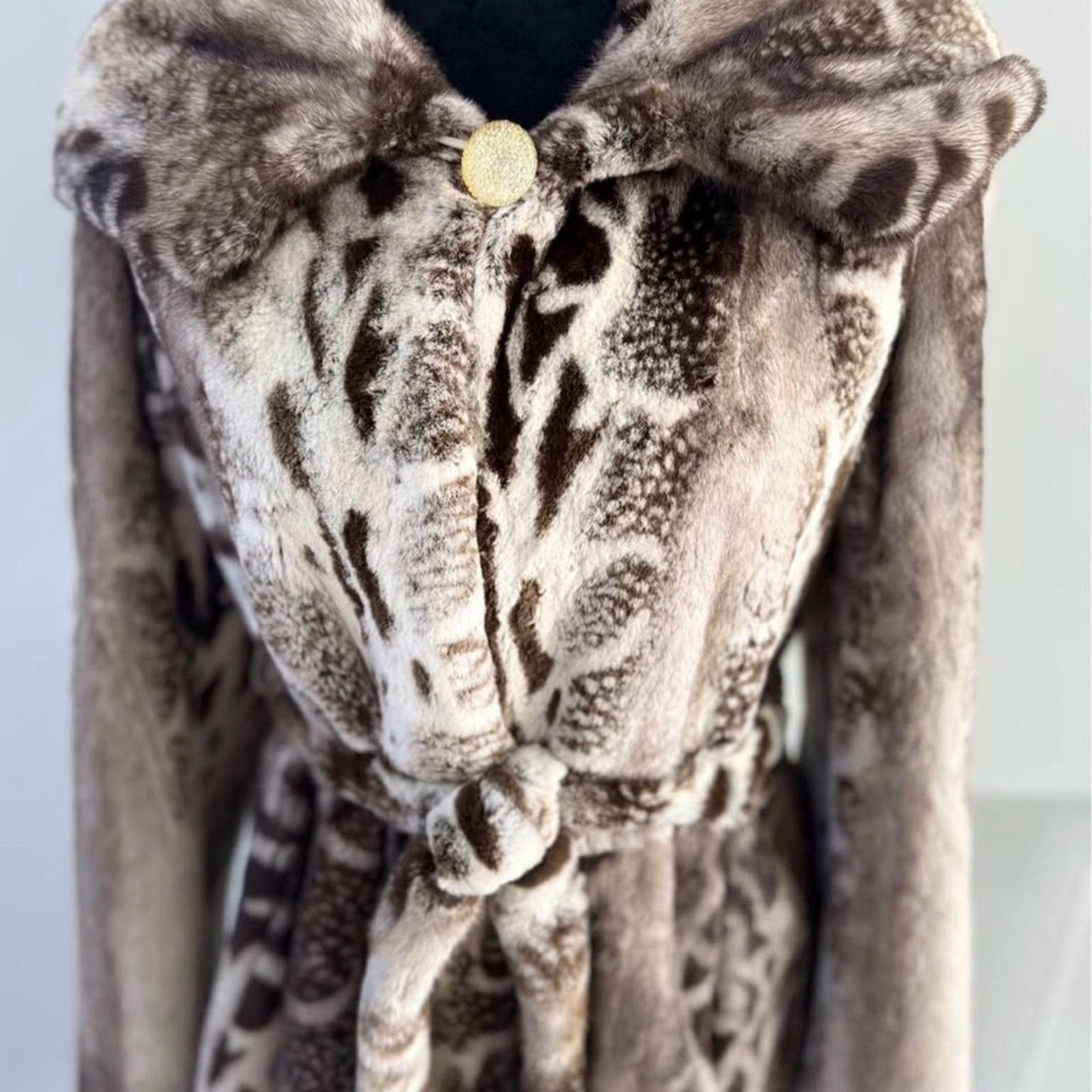 Other Elegant Animal Print Mink Long Fur Coat size S Size S / US 4 / IT 40 - 6 Thumbnail