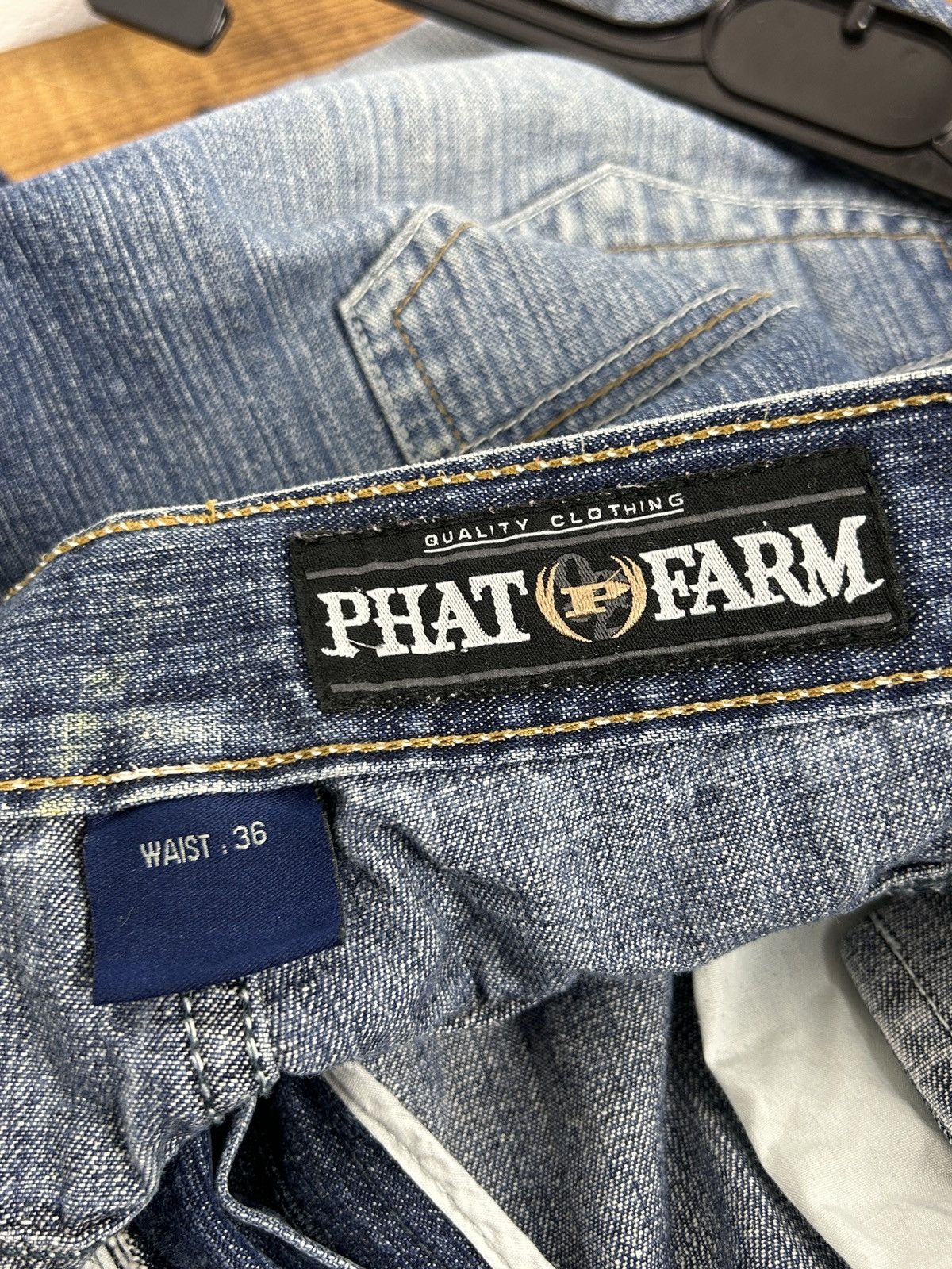 JNCO Vintage Baggy Phat Farm Denim Jeans Jorts Shorts W36 Size US 36 / EU 52 - 10 Thumbnail
