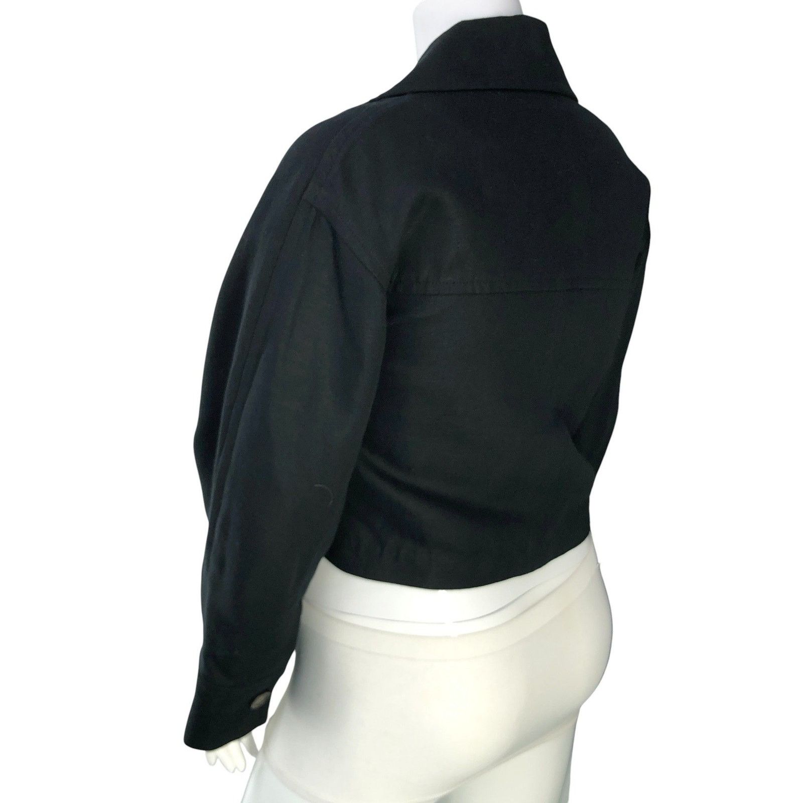 Vince Vince Jacket L Black Cropped Single Button Notch Lapel Linen Size L / US 10 / IT 46 - 7 Thumbnail
