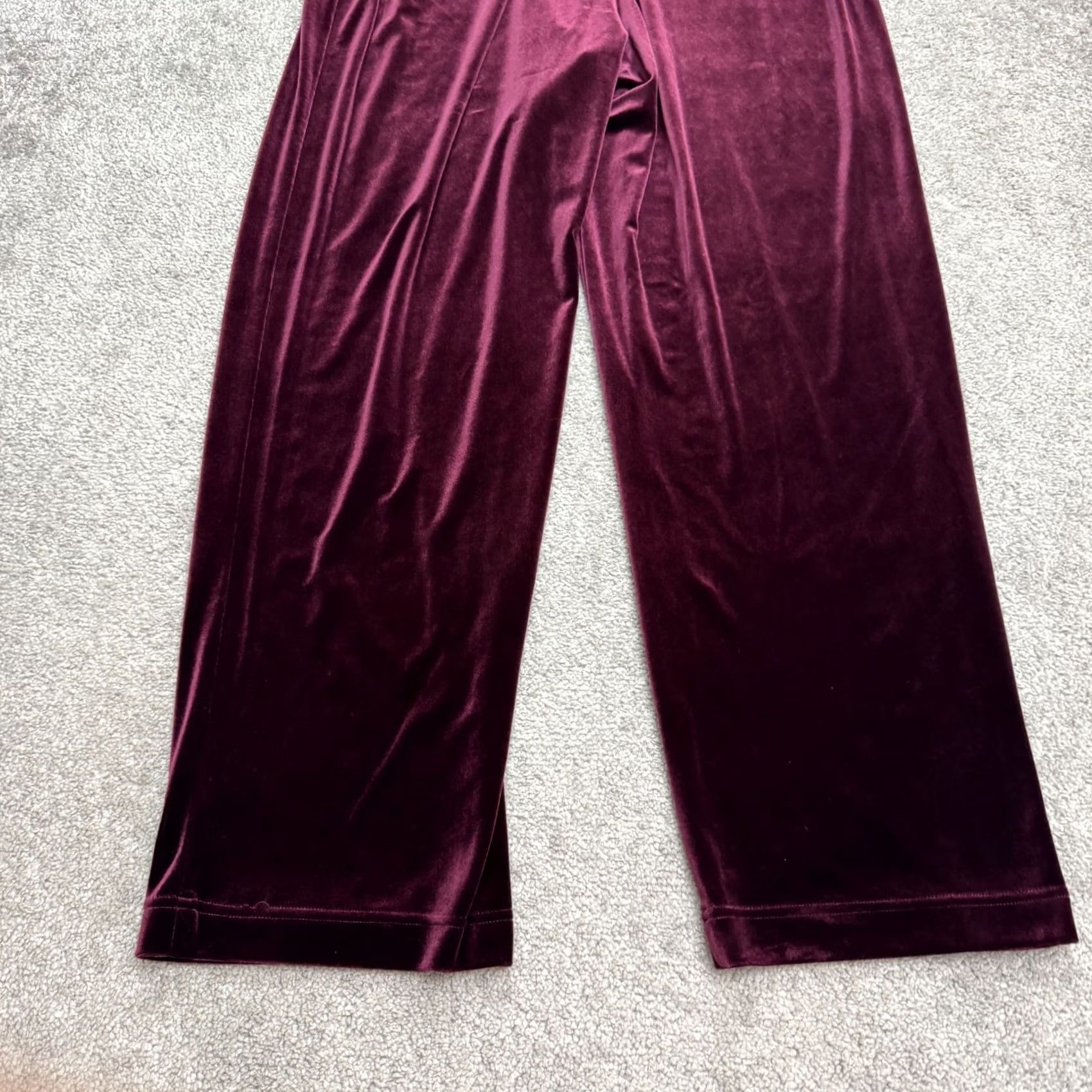 Coldwater Creek Coldwater Creek Velvet Lounge Pants Womens XL Burgundy Red Soft Casual Pants Size 40" / US 18 - 3 Thumbnail