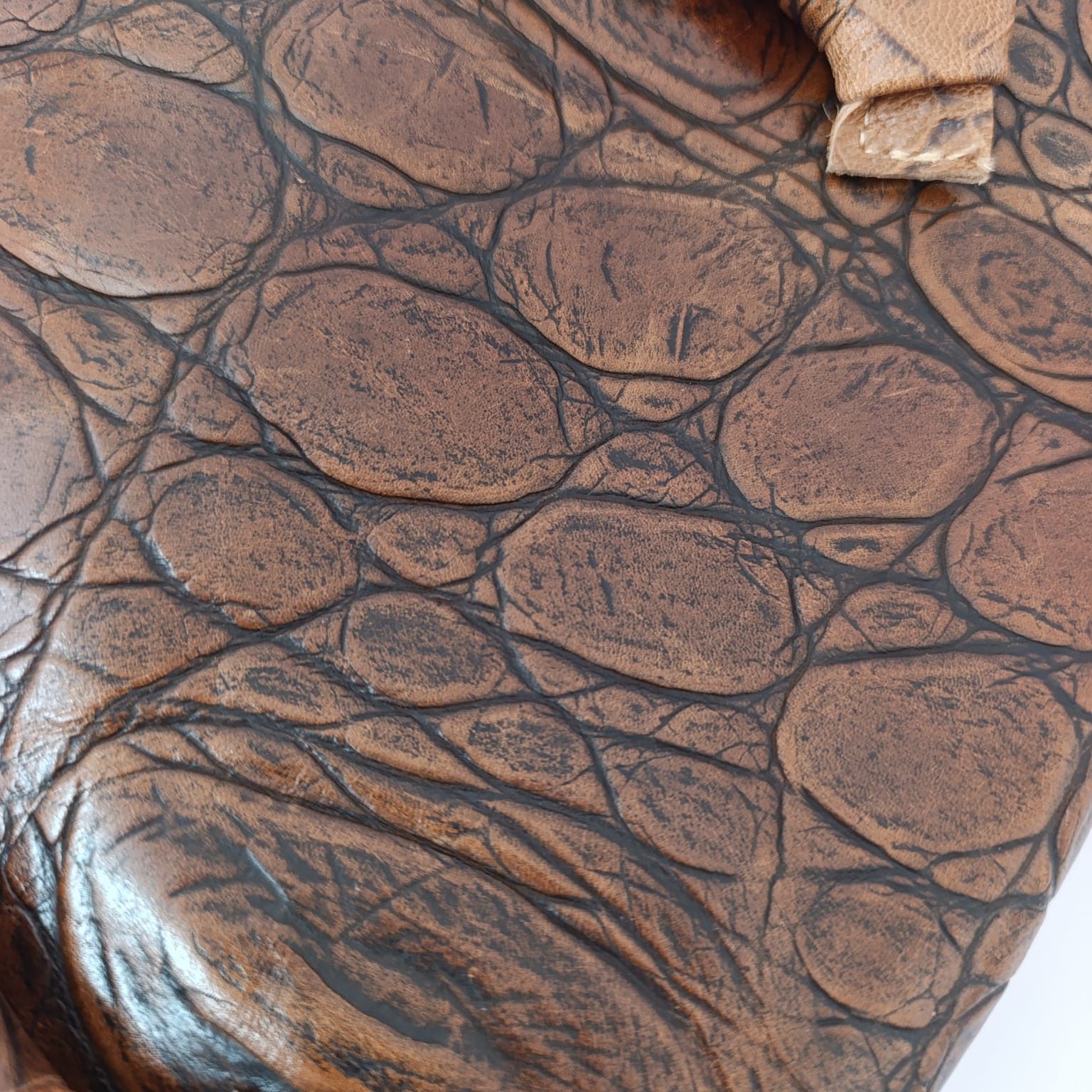 Handmade Hand Made Brown Embossed 100% Leather Women's Shoulder Bag Size ONE SIZE - 4 Thumbnail