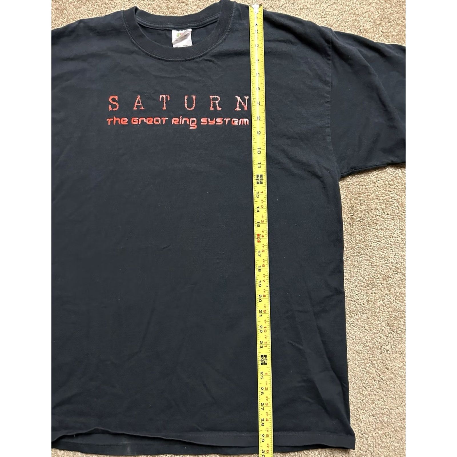 Vintage VINTAGE Rare Saturn The Great Ring System Men’s XL T-Shirt Double-Sided Planets Shirt Mens XL Black 90s Space Theme Size US XL / EU 56 / 4 - 7 Thumbnail