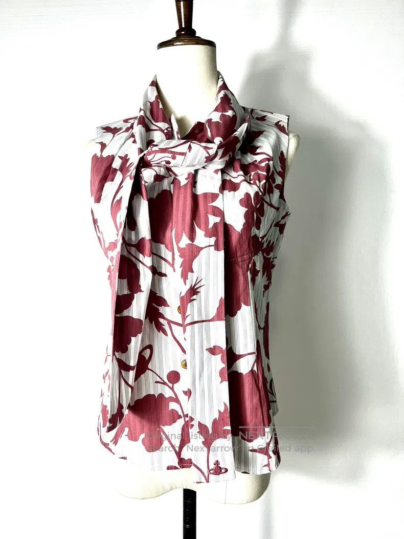 Vivienne Westwood Vivienne Westwood White BACKGROUND with Burgundy Floral Pr Size M / US 6-8 / IT 42-44 - 1 Thumbnail