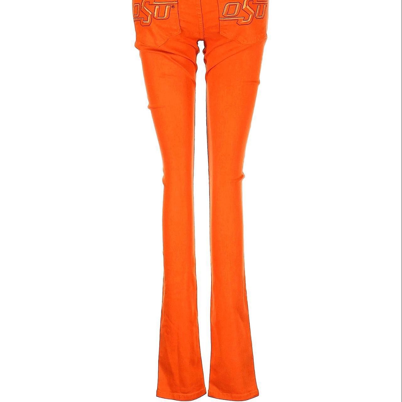 Vintage OCJ Jeans Y2K low rise orange kick-flare ultra slim thighs Size 29" - 10 Thumbnail