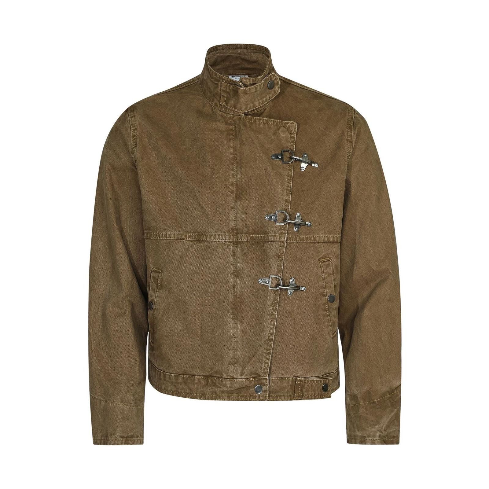 Japanese Brand Brown Utility Jacket with Fireman Clasp Closure Size US M / EU 48-50 / 2 - 1 Thumbnail