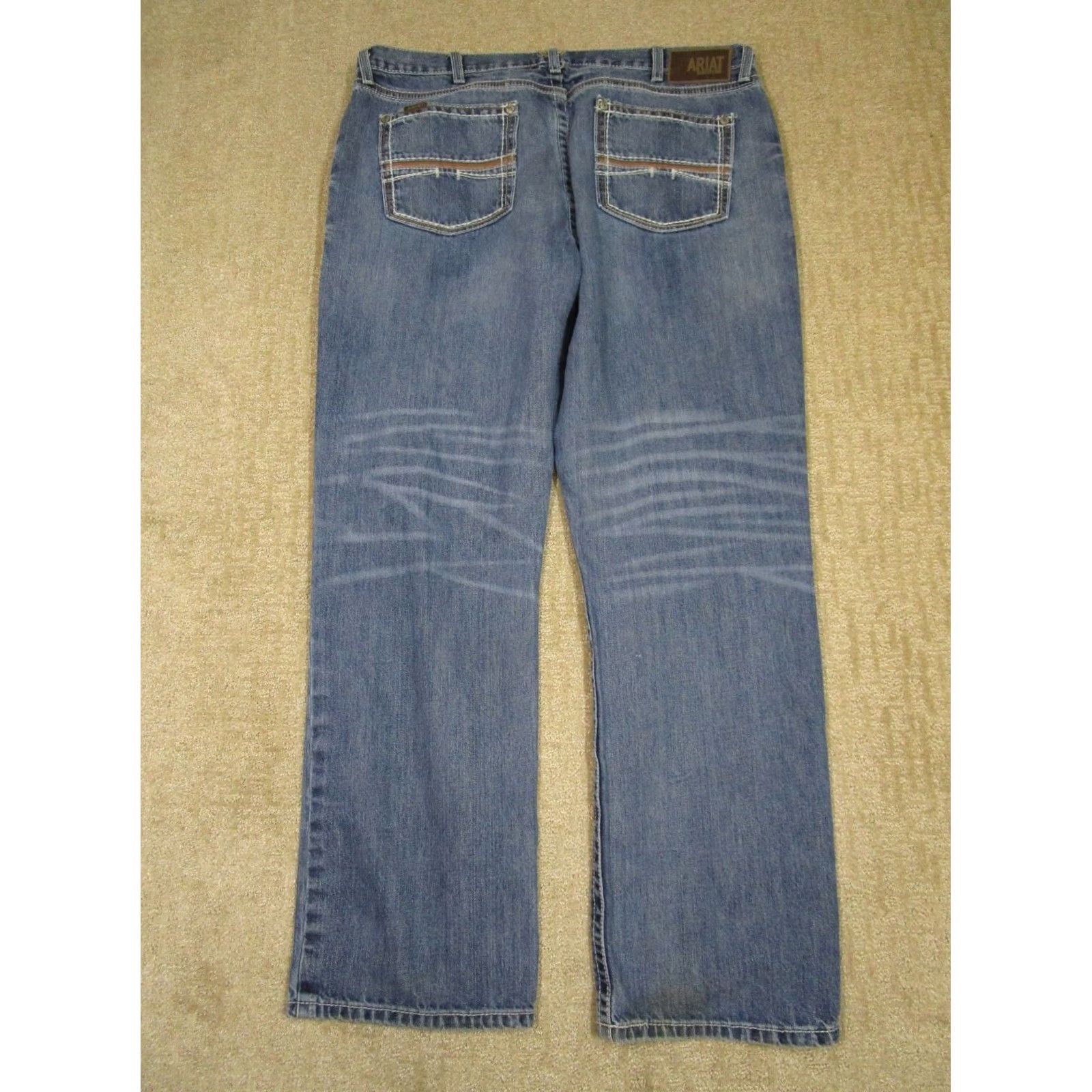 Ariat Ariat Jeans M4 Bootcut 44x34 Jeans Blue Light Wash 5-Pocket Logo Cowboy Mens Size US 44 / EU 60 - 3 Thumbnail