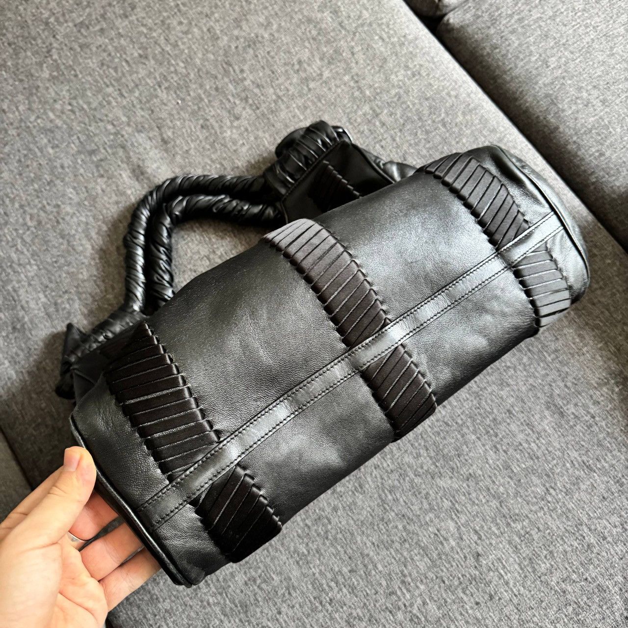 Giorgio Armani Giorgio Armani Black Oversized Leather Daily Bag Size ONE SIZE - 7 Thumbnail