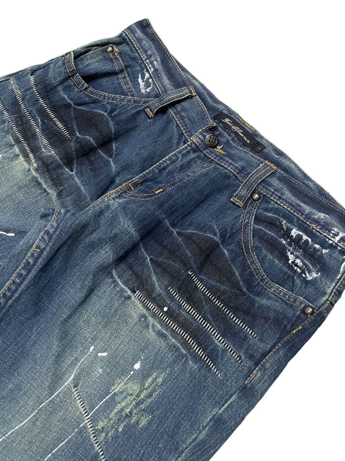 Hysteric Glamour × Japanese Brand Root Three Japan Paint Splatter Studded Flared Jeans Size US 32 / EU 48 - 15 Thumbnail
