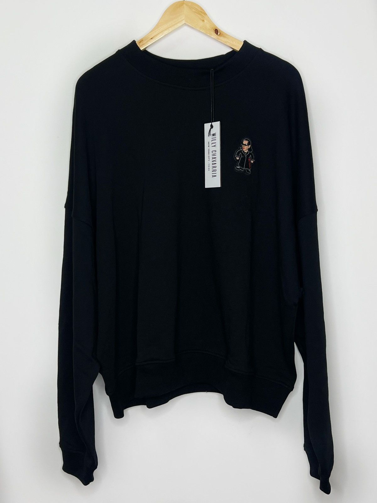 WILLY CHAVARRIA Bomber Crew in Solid Black