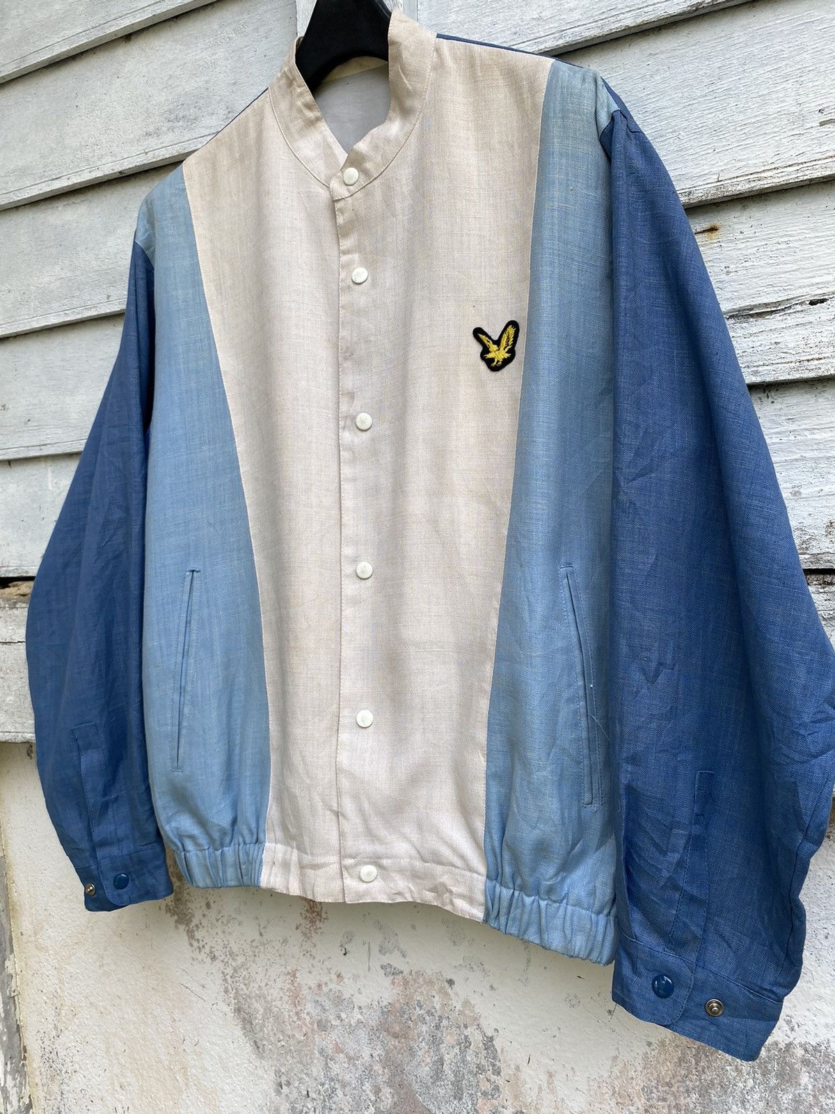 Lyle & Scott × Vintage 80s Lyle & Scott Colour Block Patch Jima Hemp Jacket Size US M / EU 48-50 / 2 - 3 Thumbnail