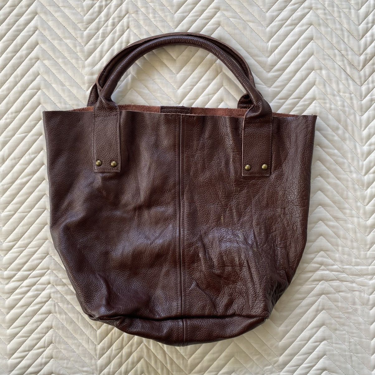 Japanese Brand Custom Made Denim Tote Bag– Vintage Patina Look Size ONE SIZE - 16 Thumbnail