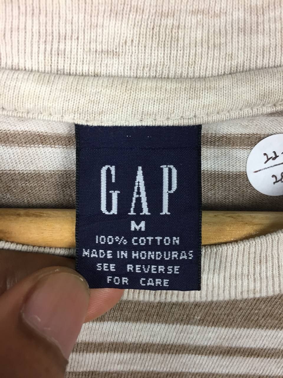 Gap Vtg GAP Striped Earth Tone Boho 90s Y2K Pocket Tee Size US M / EU 48-50 / 2 - 7 Thumbnail