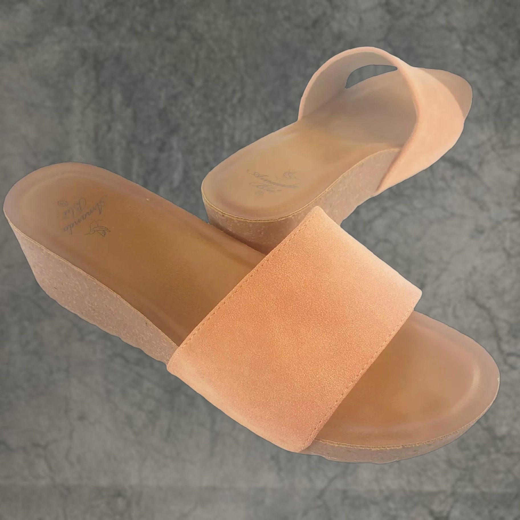 CAMILLA Amanda Blu Camila Slide Sandal Women's 9B Orange Crossover Wedge Heel Casual Comfort Spring Summer Slip On Size US 9 / IT 39 - 1 Thumbnail