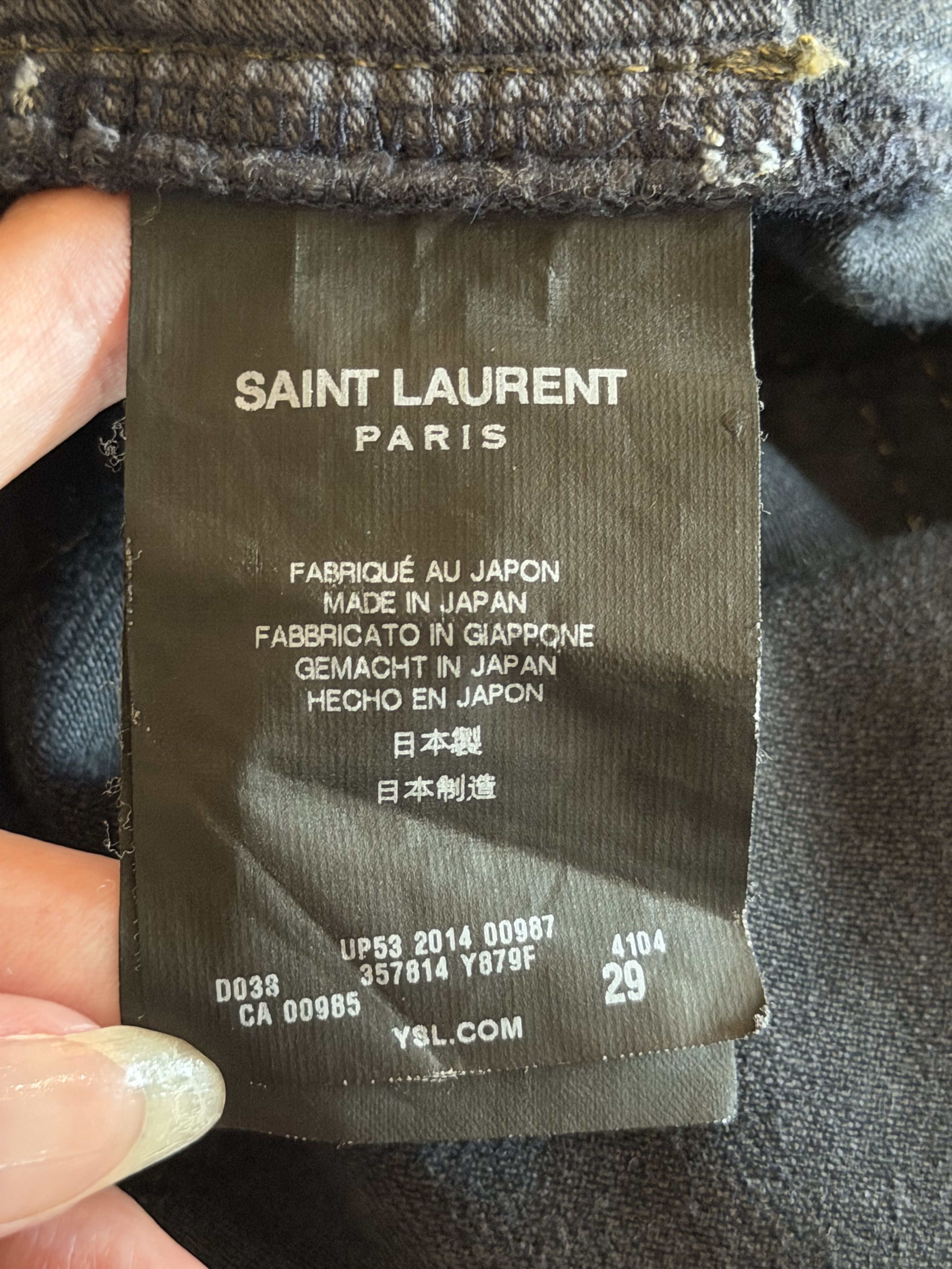 Saint Laurent Paris SAINT LAURENT FW2014 RUNWAY OIL STAIN JEANS Size US 29 - 8 Thumbnail