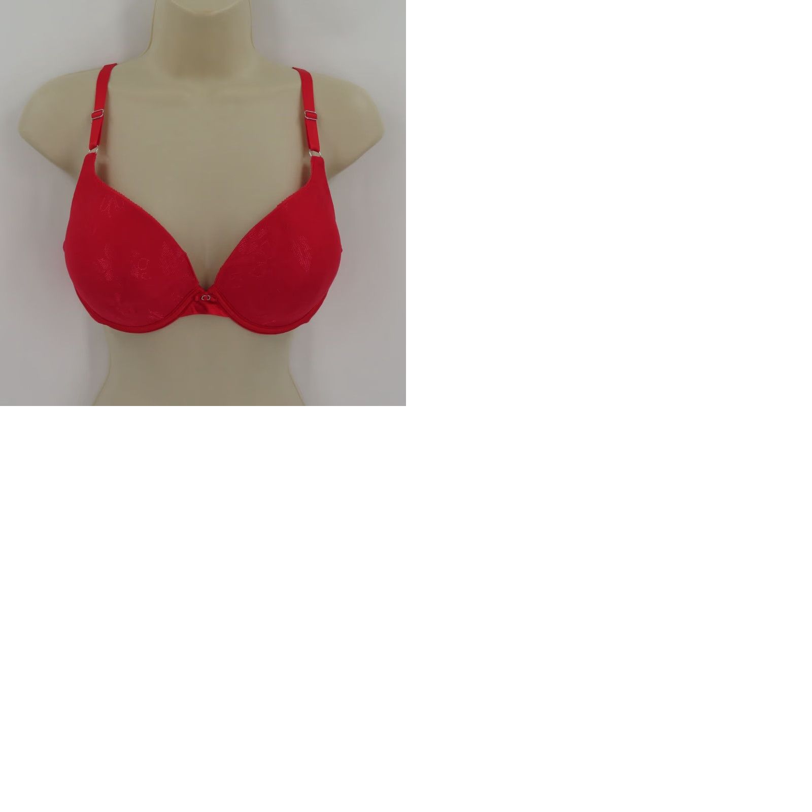 Vintage Lily of France Bra 36C Push Up Underwire Red Floral Pattern 2131101 Women Size ONE SIZE - 9 Thumbnail
