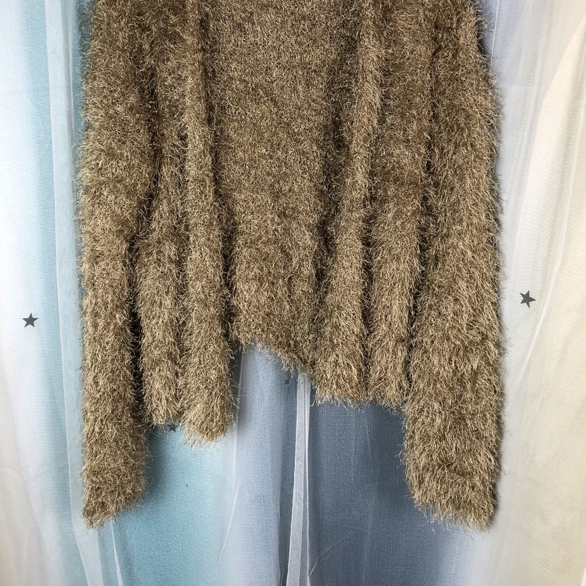 Aran Isles Knitwear × Homespun Knitwear × Japanese Brand Oversized KBF Gold Shag Shaggy Fur Mohair Cardigan #859 Size ONE SIZE - 3 Thumbnail