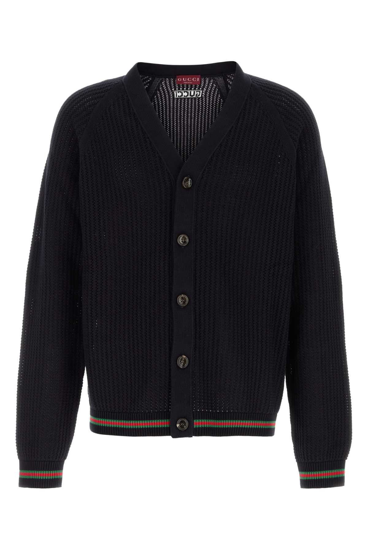 Gucci Midnight Blue Crochet Cardigan Size US M / EU 48-50 / 2 - 1 Thumbnail