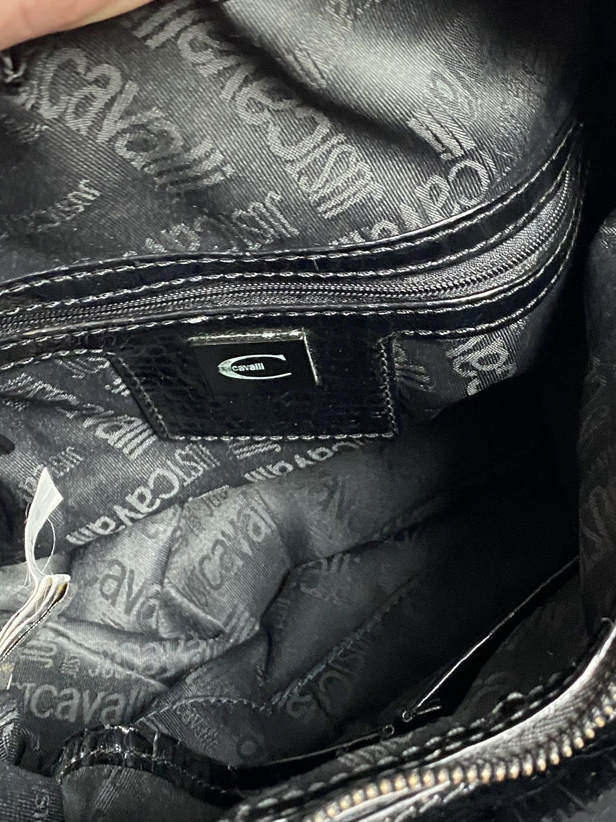 Just Cavalli Just Cavalli Shoulder Bag Black Monogram Leather trim Detail Size ONE SIZE - 15 Thumbnail