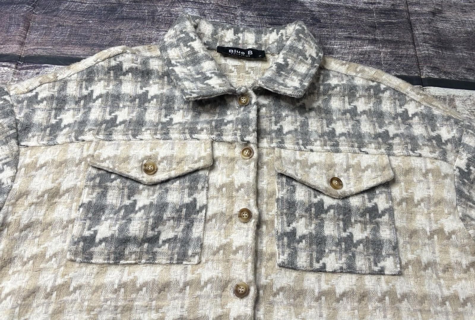 Other Blue B Collection Shacket Women's Medium Shirt Jacket Check Size M / US 6-8 / IT 42-44 - 4 Thumbnail