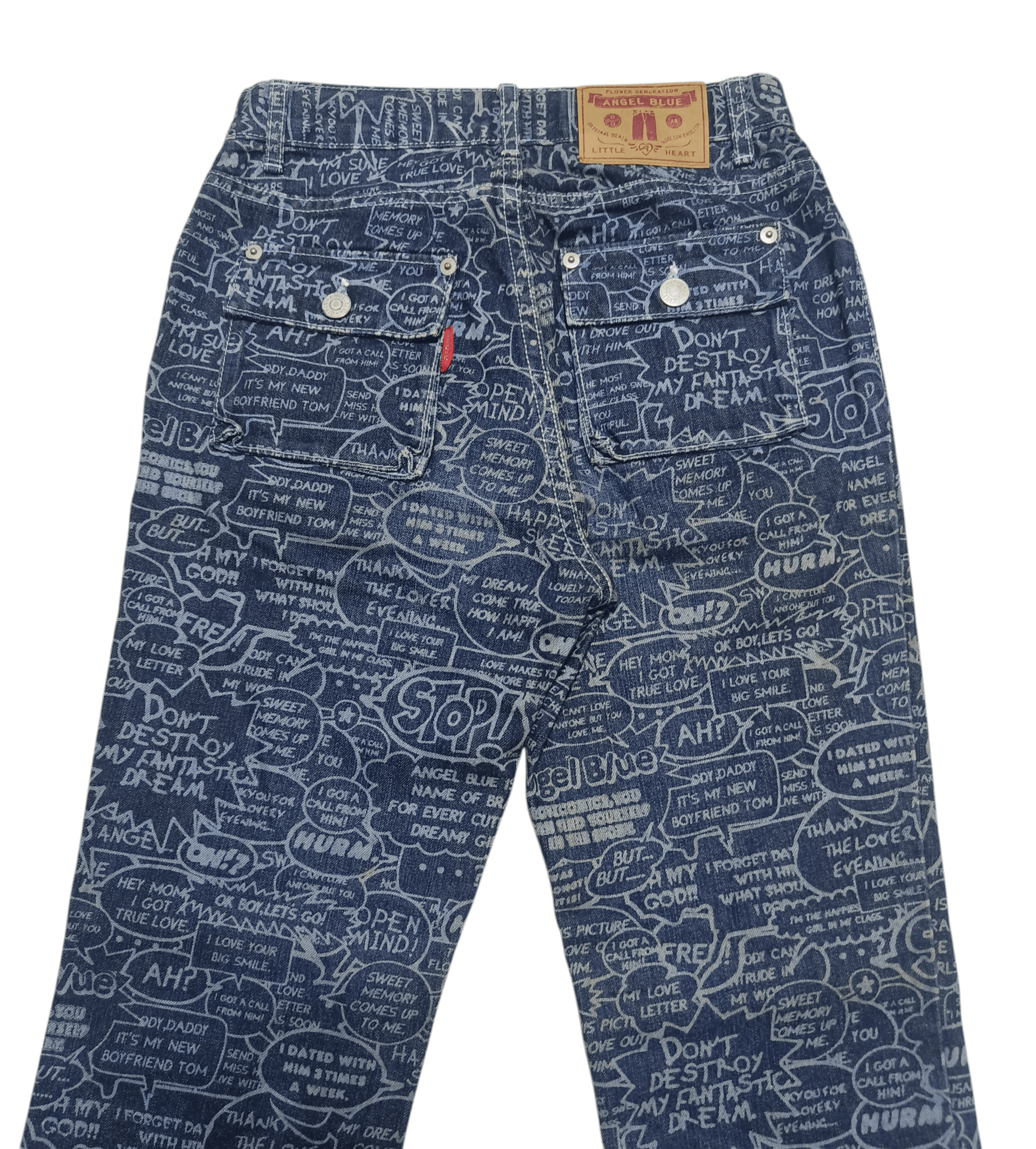 Angel Blue Vintage Y2K ANGEL BLUE Comic Printed AOP Stretch Jeans Pants Size 26" / US 2 / IT 38 - 6 Thumbnail