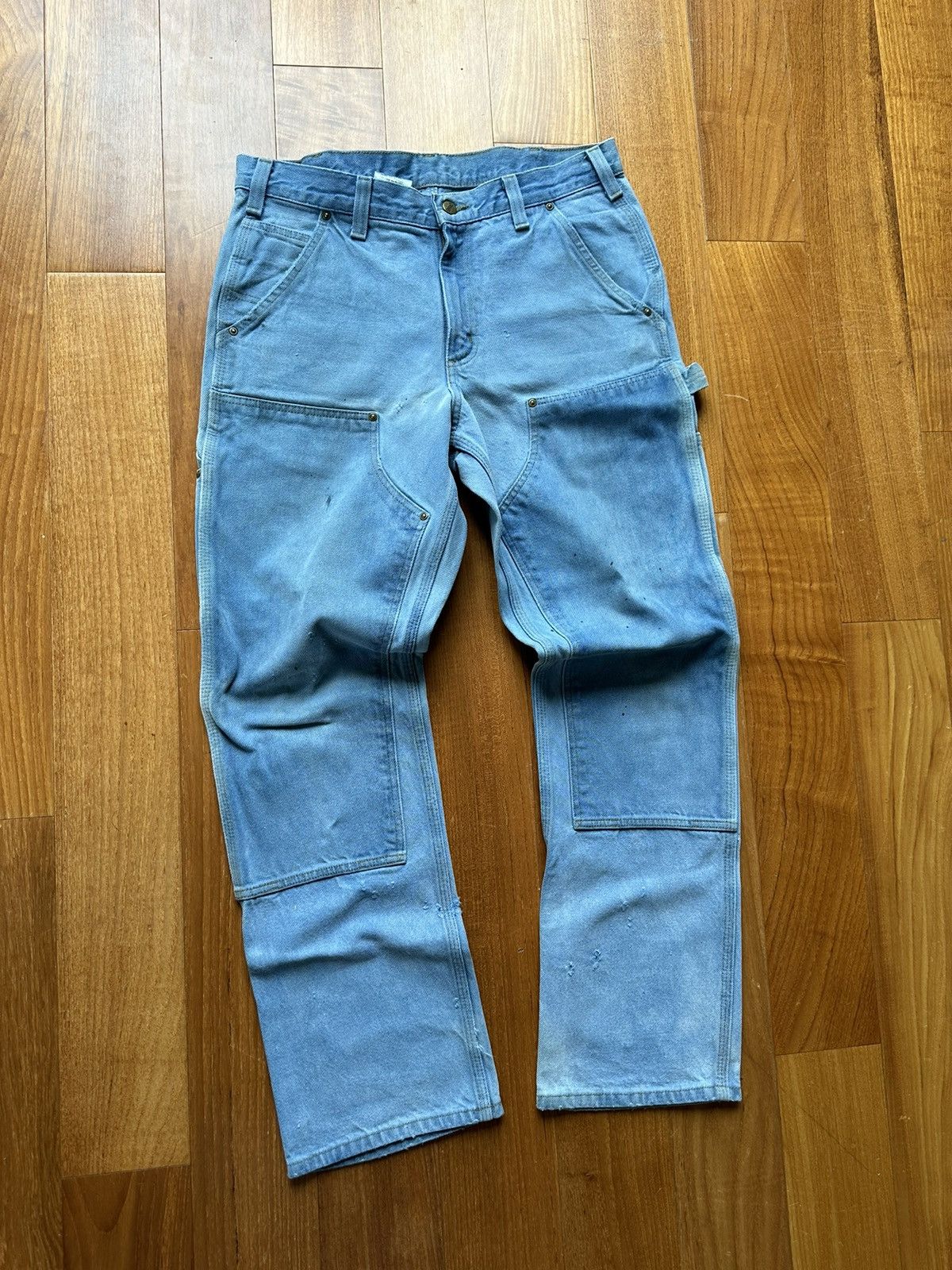 Carhartt Crazy Y2K Carhartt Lightwash Double Knee Pants RARE Size US 33 - 1 Thumbnail
