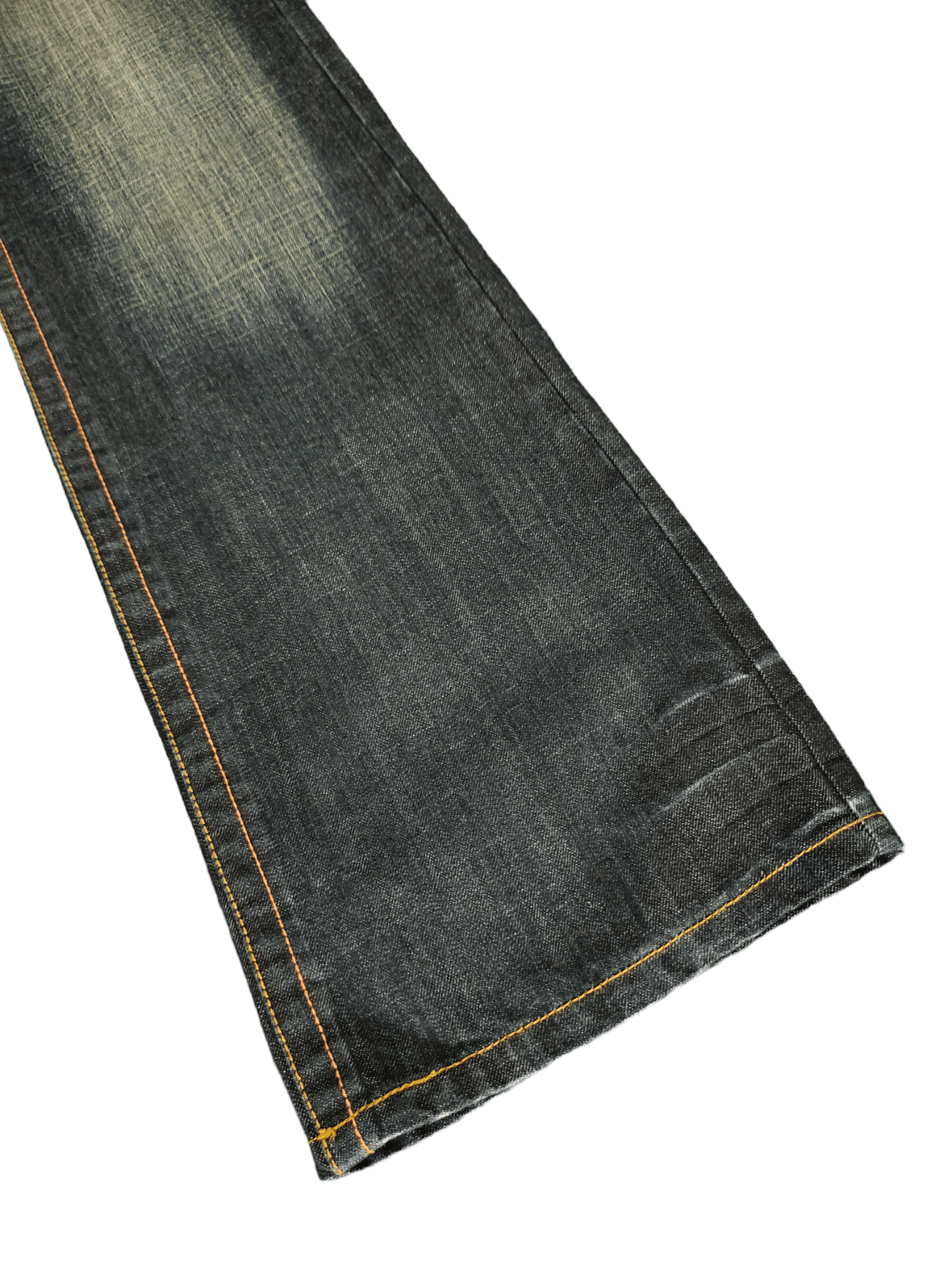 Japanese Brand Flare Jeans Avice Suspender Bondage Faded Boot Cut Goa Style Size US 29 - 9 Thumbnail
