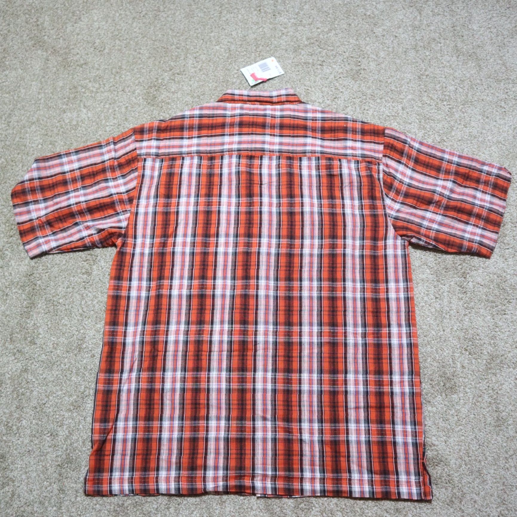 Vintage No Boundaries Shirt Medium Orange Plaid Short Sleeve Button-Up Mens 100% Cotton Casual 90s Inspired Size US M / EU 48-50 / 2 - 7 Thumbnail