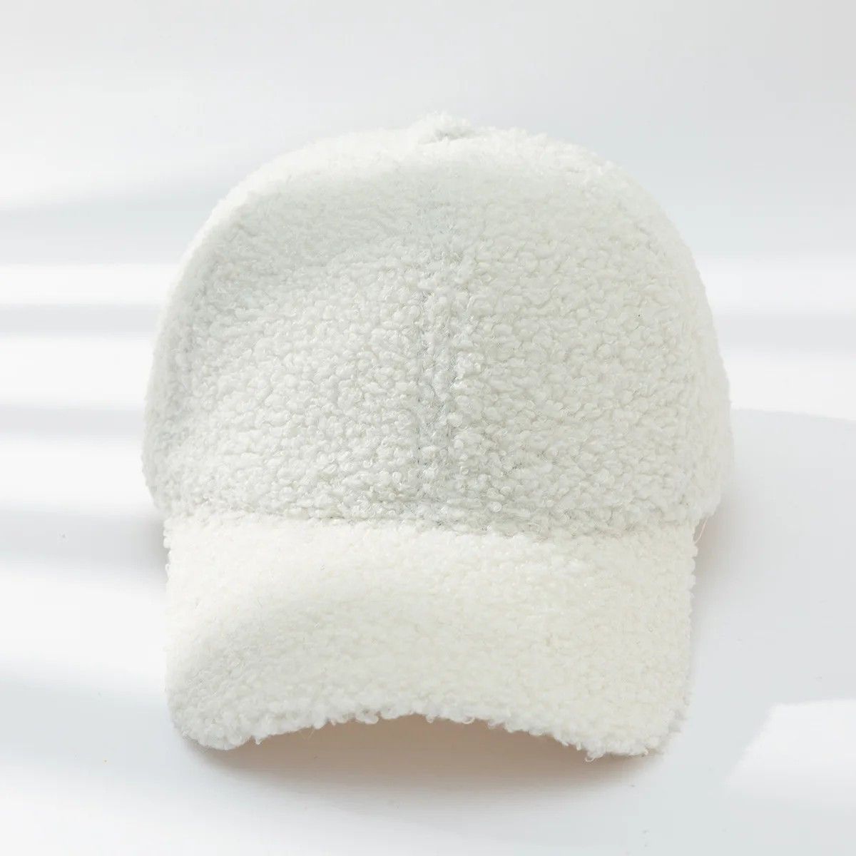 Other White Cozy Sherpa Fleece Baseball Cap Winter Warm Soft Hat Size ONE SIZE - 2 Thumbnail