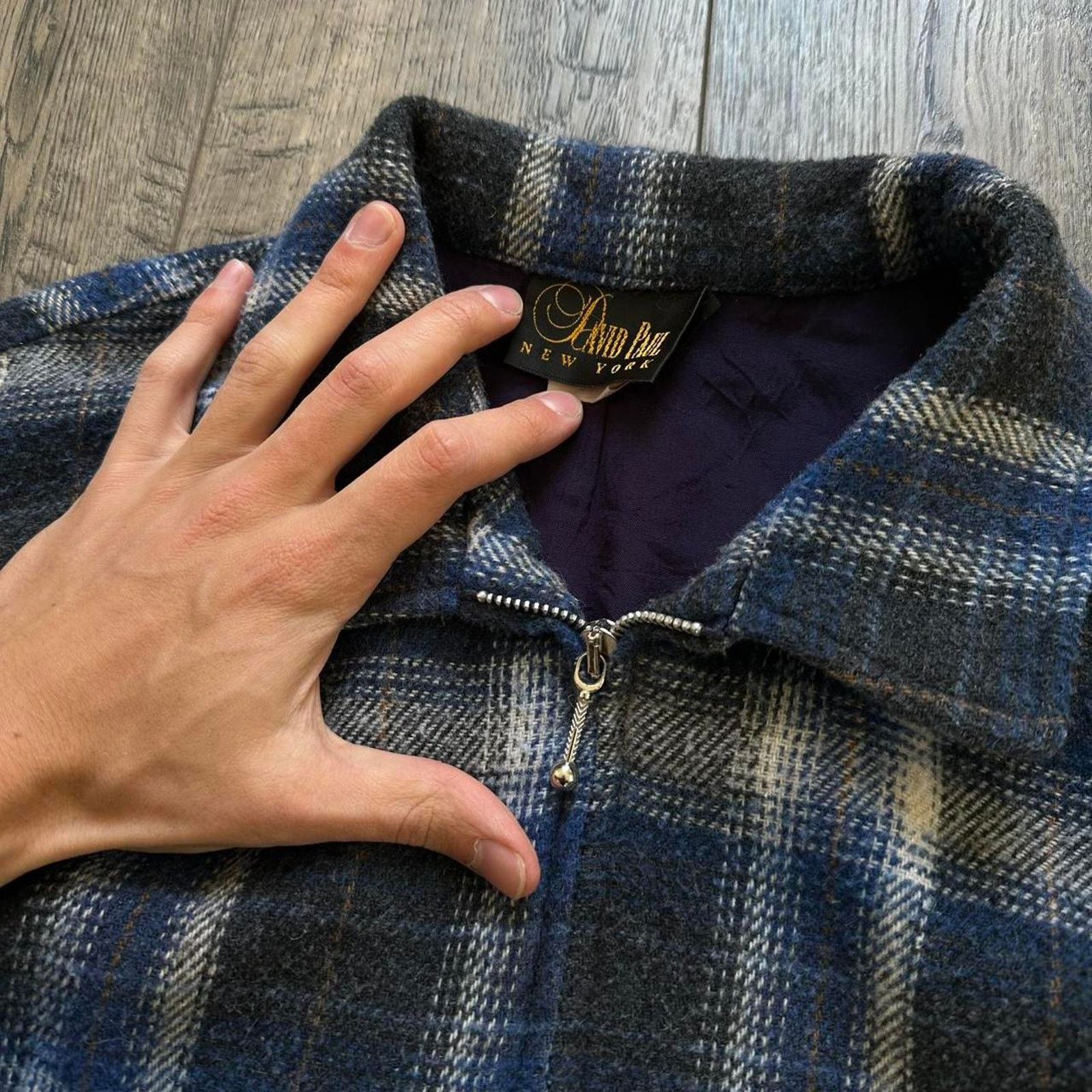 Vintage Vintage 70s 80s Retro Plaid Wool Zip Up Cropped Work Jacket Size M / US 6-8 / IT 42-44 - 5 Thumbnail