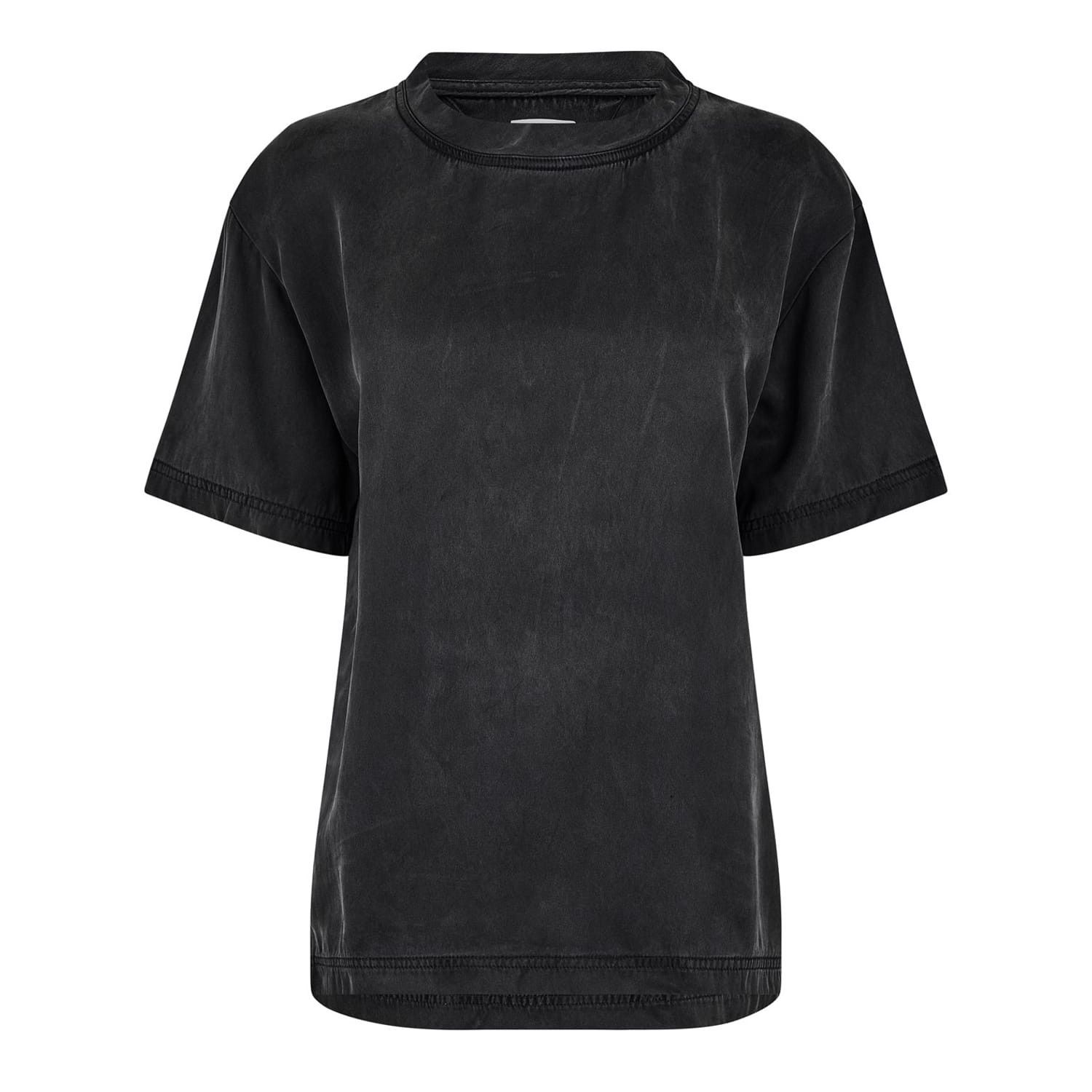 Bottega Veneta Bottega Veneta Crew Neck Regular Fit Silk T-Shirt in Black Size XS / US 0-2 / IT 36-38 - 1 Thumbnail