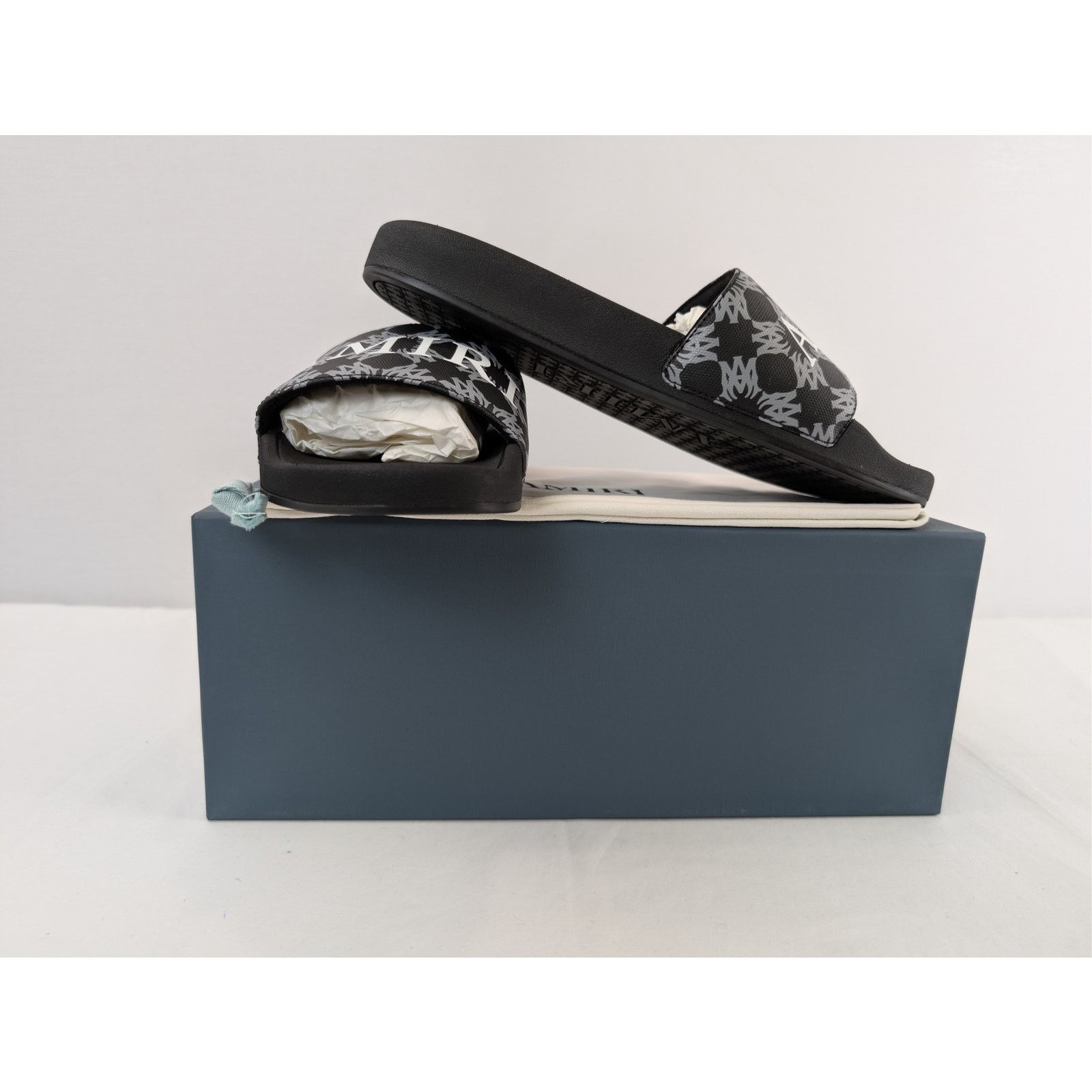 Amiri o1rshd1 MA Quad Canvas Pool Slide Sandals in Black Size US 13 / EU 46 - 20 Thumbnail