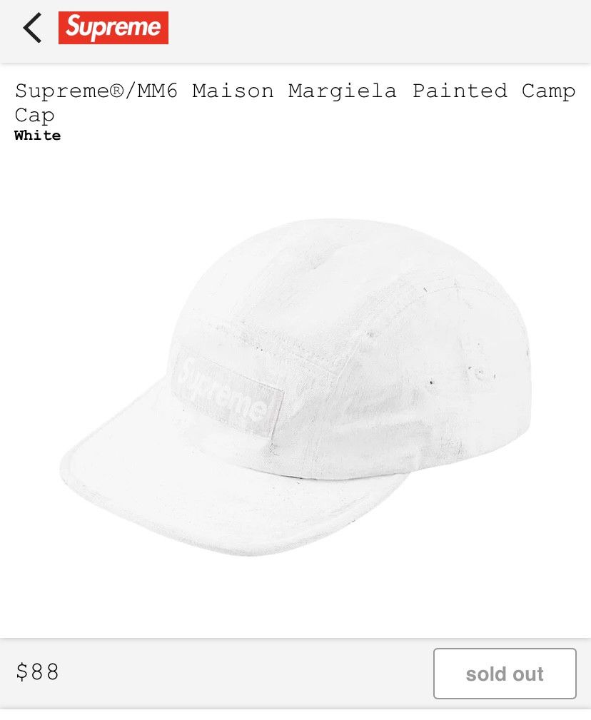 Supreme Supreme®/MM6 Maison Margiela Painted Camp Cap White | Grailed