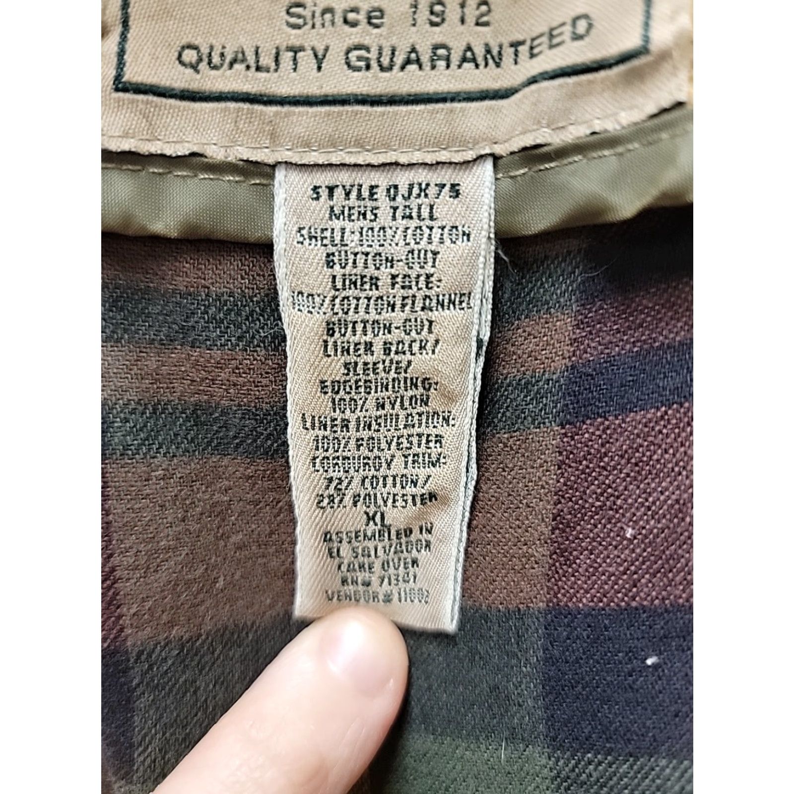 Vintage VINTAGE L.L. Bean Chore Coat Field Jacket Canvas Blanket Lined Mens Tall XL Cordura? No. Size US XL / EU 56 / 4 - 5 Thumbnail