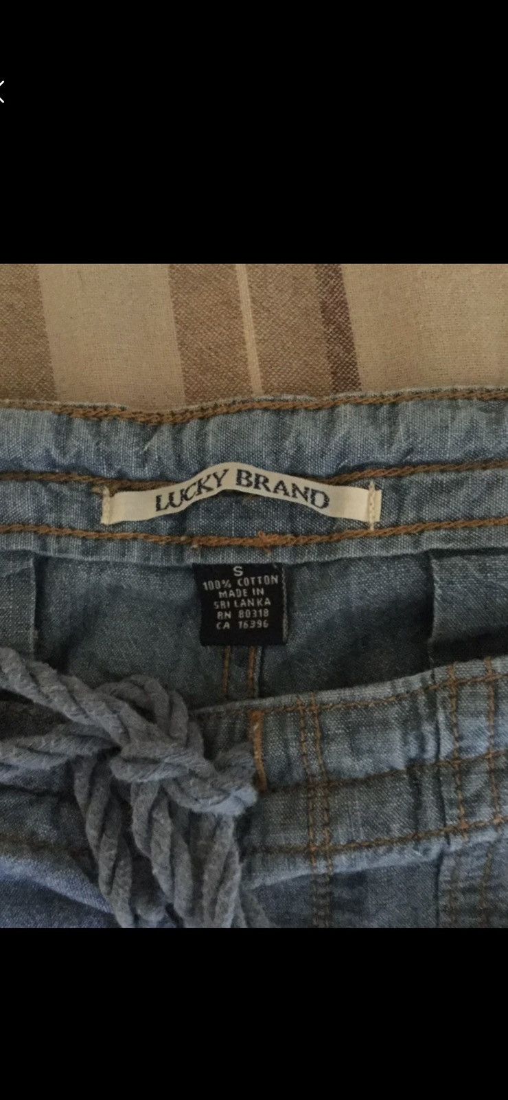 Lucky Brand Women’s Lucky Brand Drawstring Denim Pants Size 35" - 4 Thumbnail