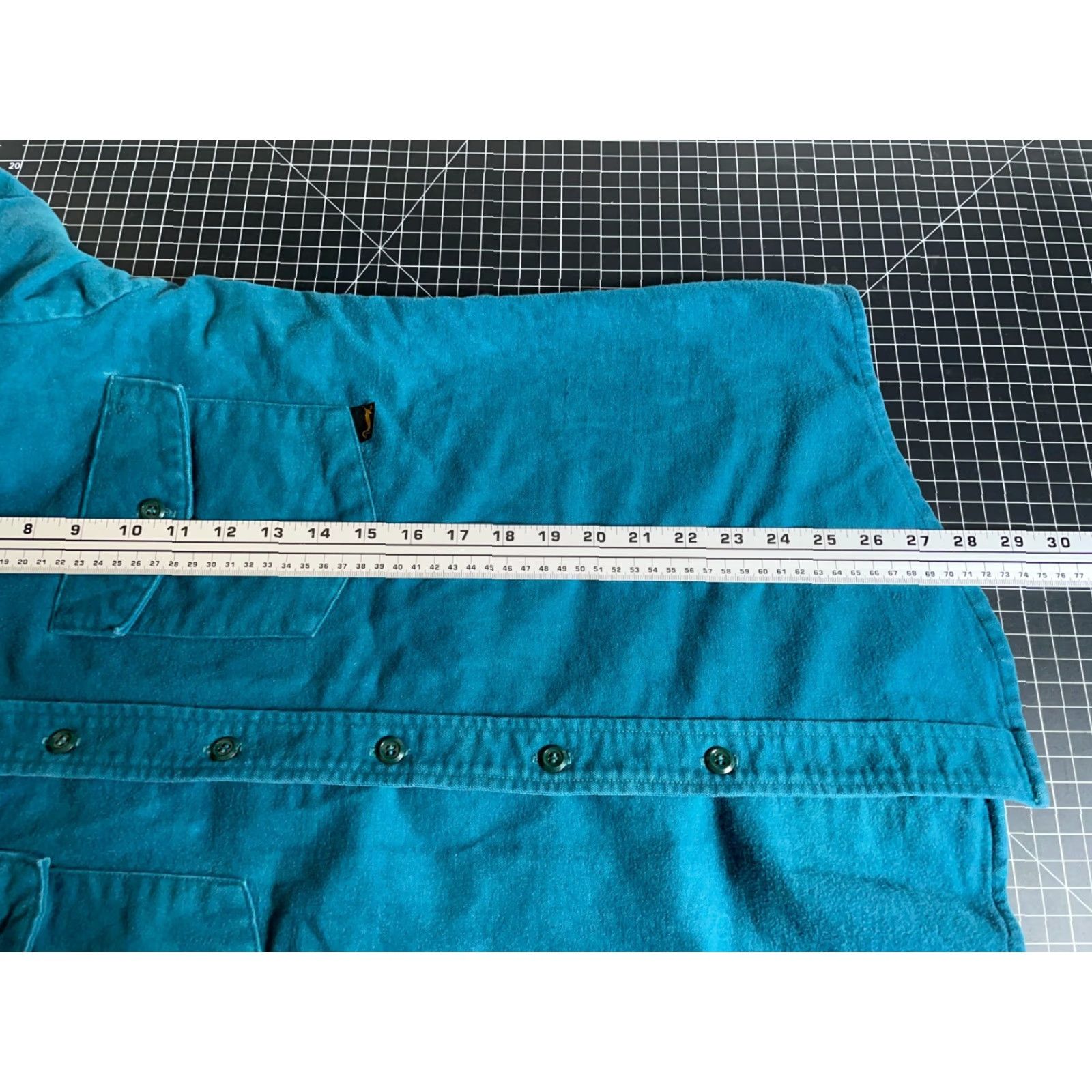 CLOT VINTAGE Duxbak Shirt Chamois Cloth Men XL Teal Heavyweight Workwear Long Sleeve Button-Up Collared Pocketed Size US XL / EU 56 / 4 - 6 Thumbnail