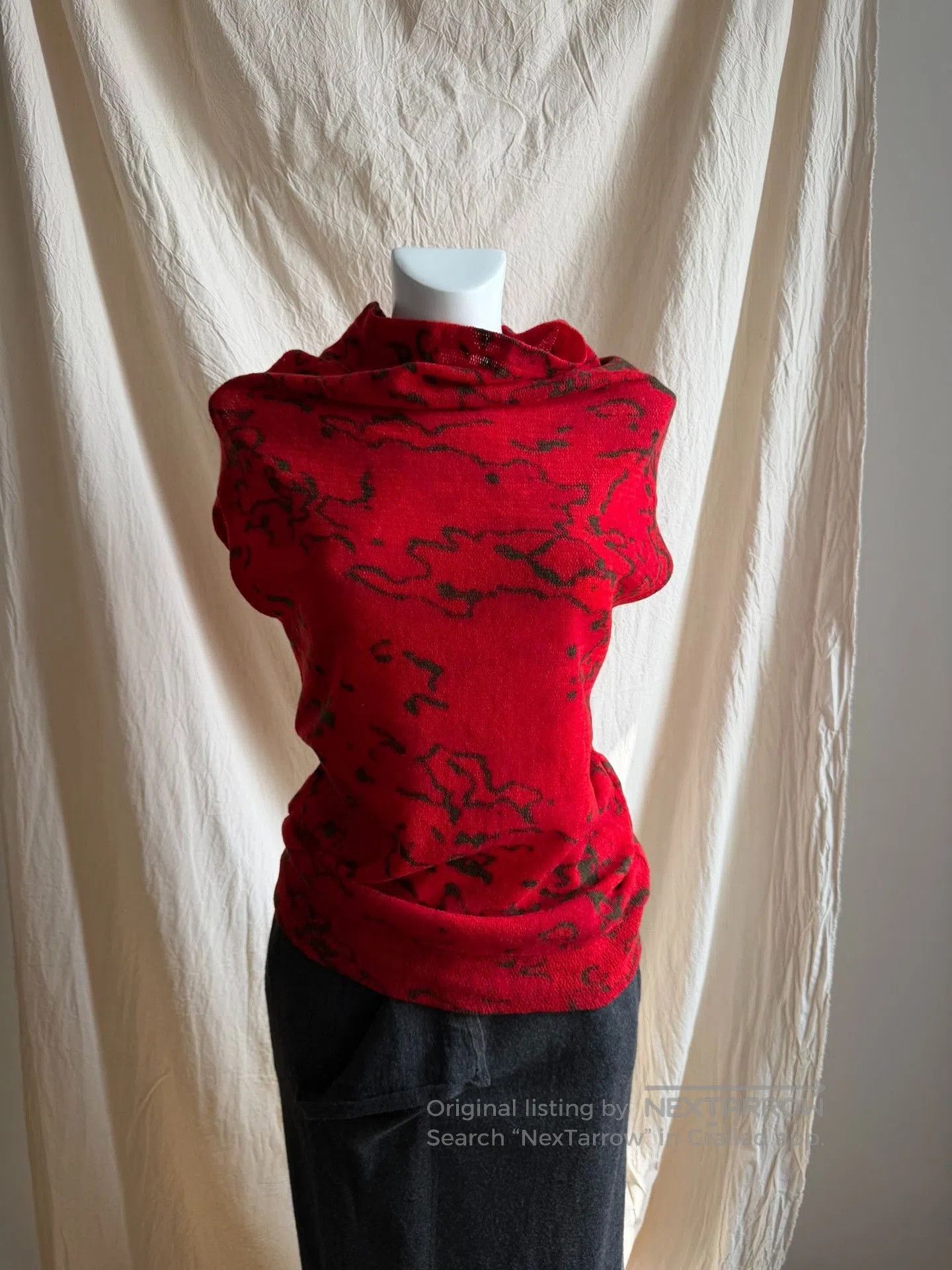 Y's Y's Red Marble Wool Top. Size M / US 6-8 / IT 42-44 - 2 Thumbnail
