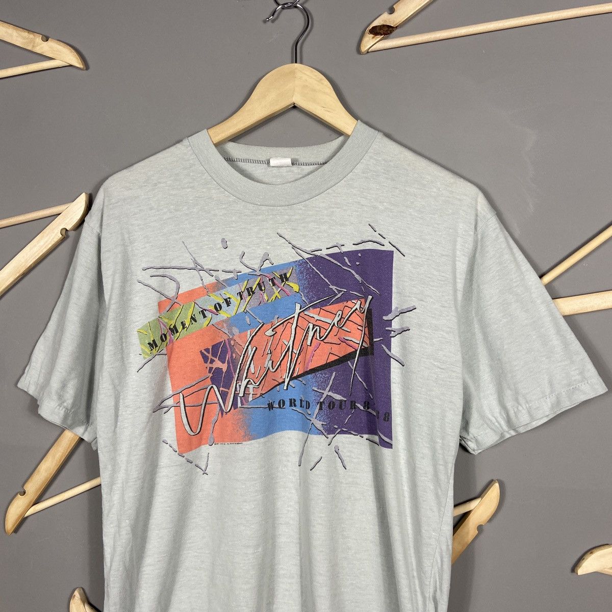 Band Tees × Vintage Vintage 1987 Whitney Houston Moments Of Truth T-Shirt Size US L / EU 52-54 / 3 - 7 Thumbnail