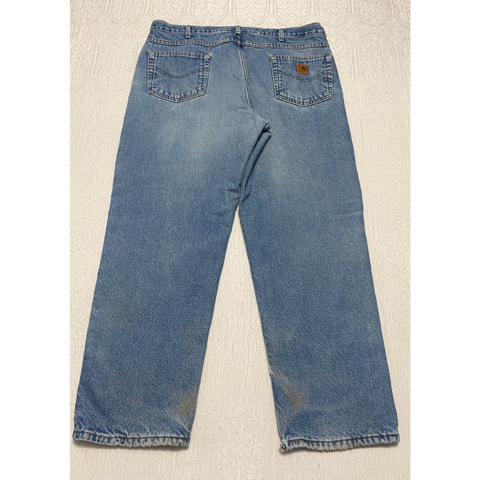 Carhartt VINTAGE Carhartt Fleece Lined Jeans 40×30 Blue B155 DST Relaxed Denim Pants Size US 40 / EU 56 - 3 Thumbnail