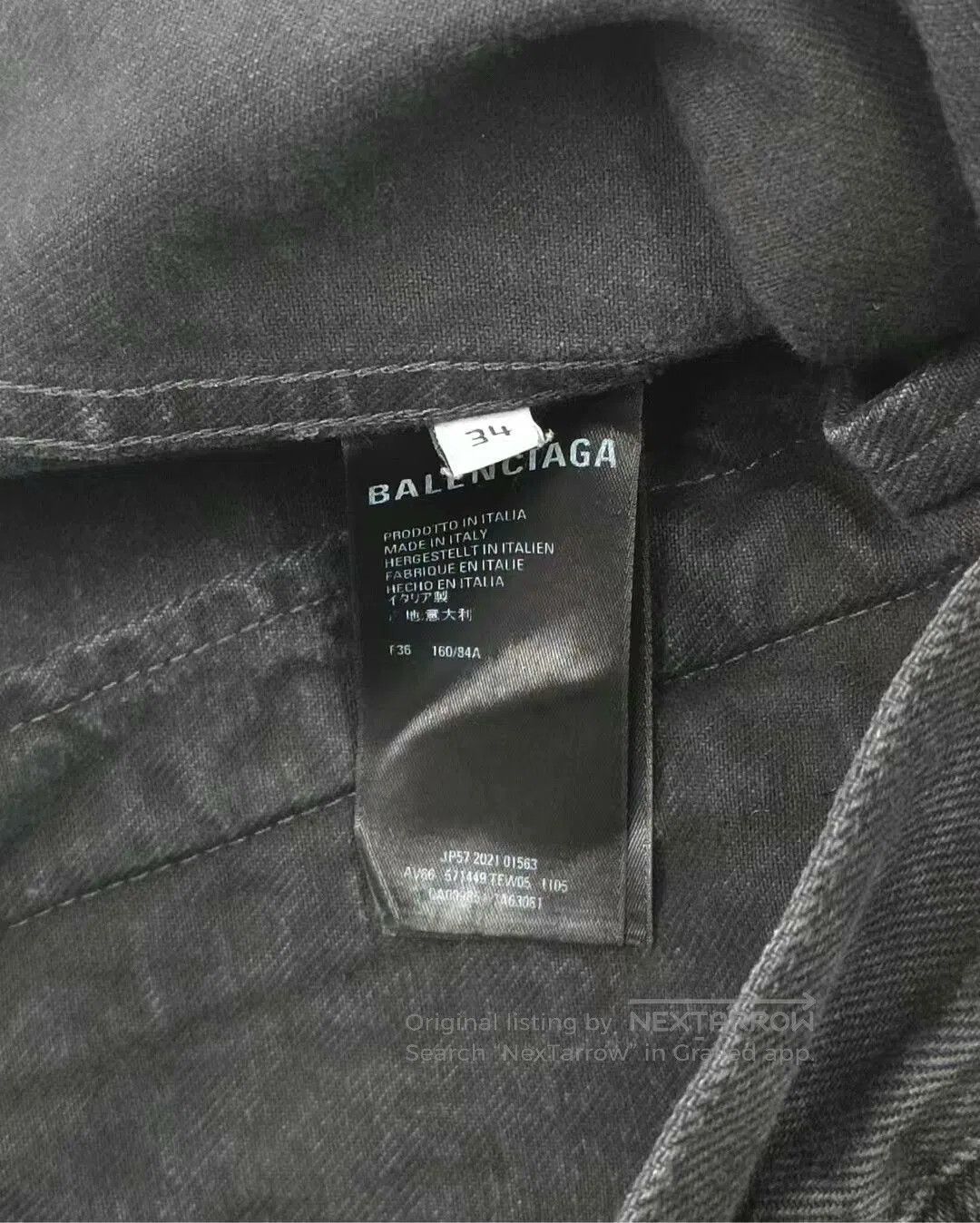 Balenciaga balenciaga black gray denim jacket with crystals. Size US XS / EU 42 / 0 - 4 Thumbnail