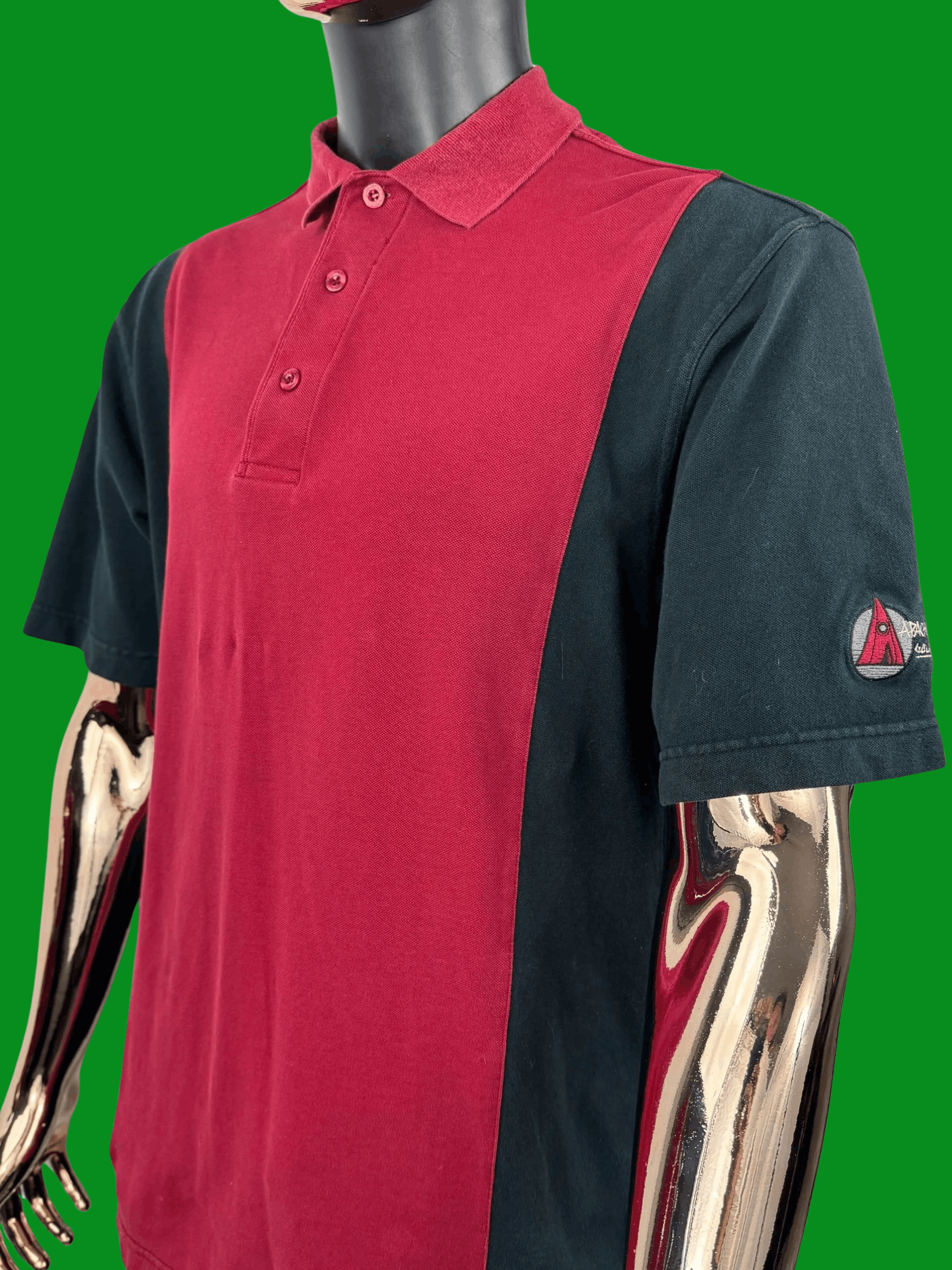 Vintage VTG Monterey Club Apache Sun Golf Polo Shirt Red Black Size US M / EU 48-50 / 2 - 1 Thumbnail