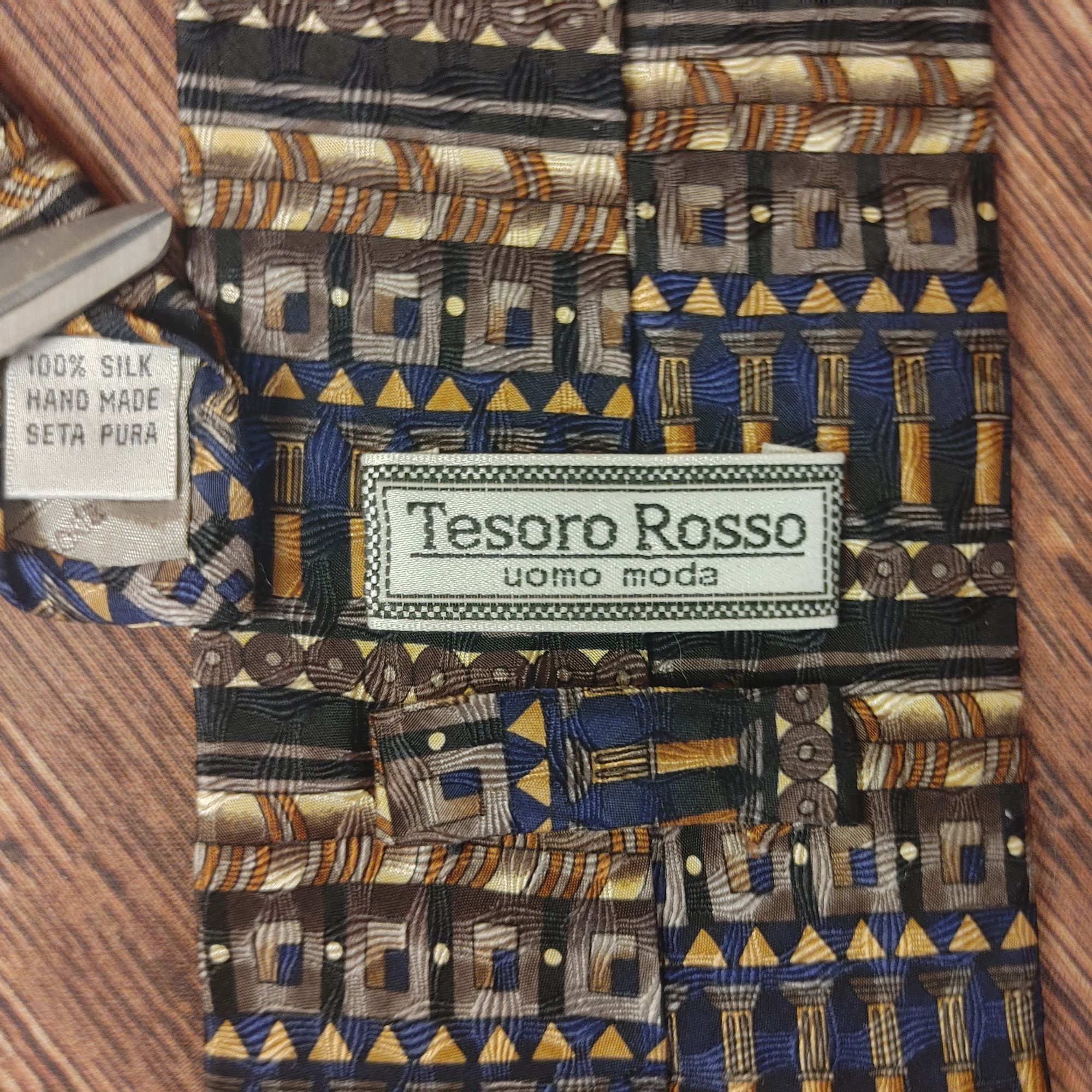 Other Tesoro Rosso Uomo Moda Men's Abstracted Pattern 100% Silk Ne Size ONE SIZE - 2 Thumbnail