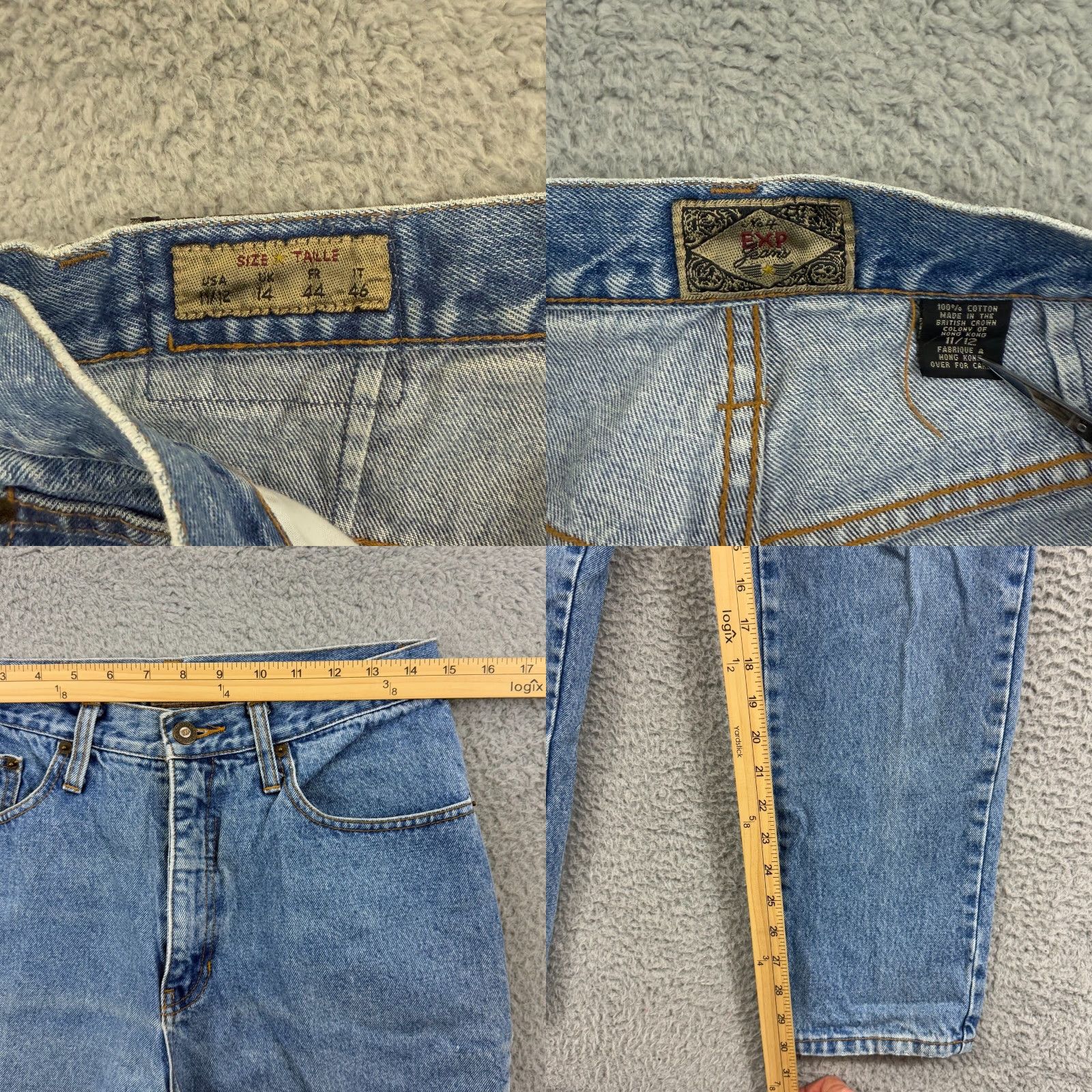 Express VINTAGE Express Jeans Womens 11/12 Blue High Waist Tapered 80s 90s Grunge 30x30 Pants Mens Girls Size 32" / US 10 / IT 46 - 8 Thumbnail