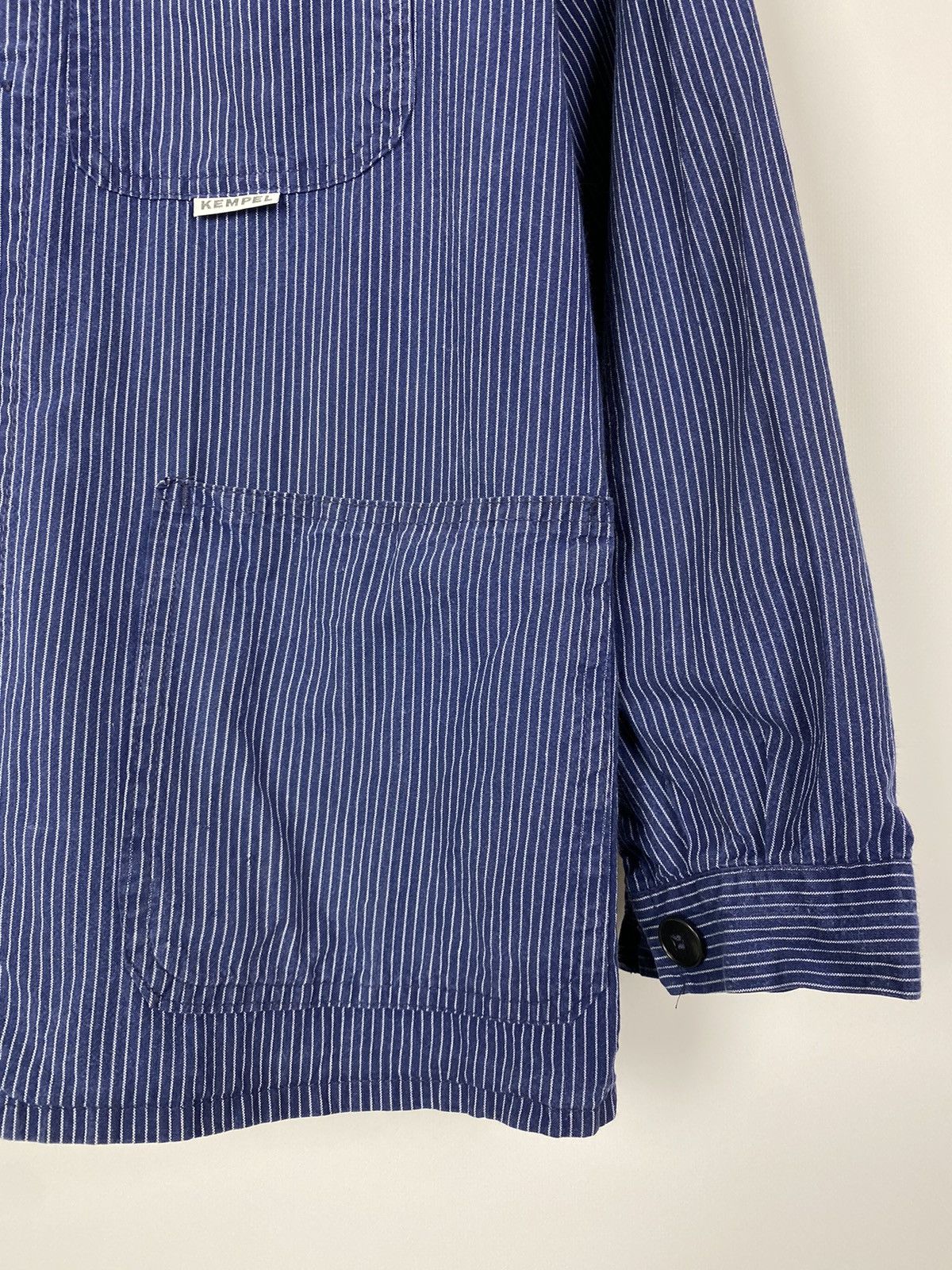 Vintage 90s Vintage Kempel Hickory Stripe Chore Work Over Shirt Size US S / EU 44-46 / 1 - 5 Thumbnail