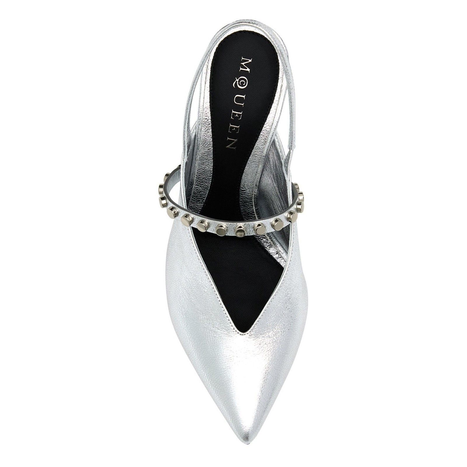 Alexander McQueen ALEXANDER MCQUEEN Revel Stud Silver Leather 90mm Heel Pumps Size US 10 / IT 40 - 4 Thumbnail